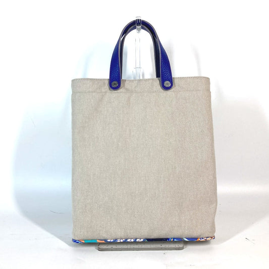 HERMES Tote Bag Canvas, Silk beige Handbag Petit Ash