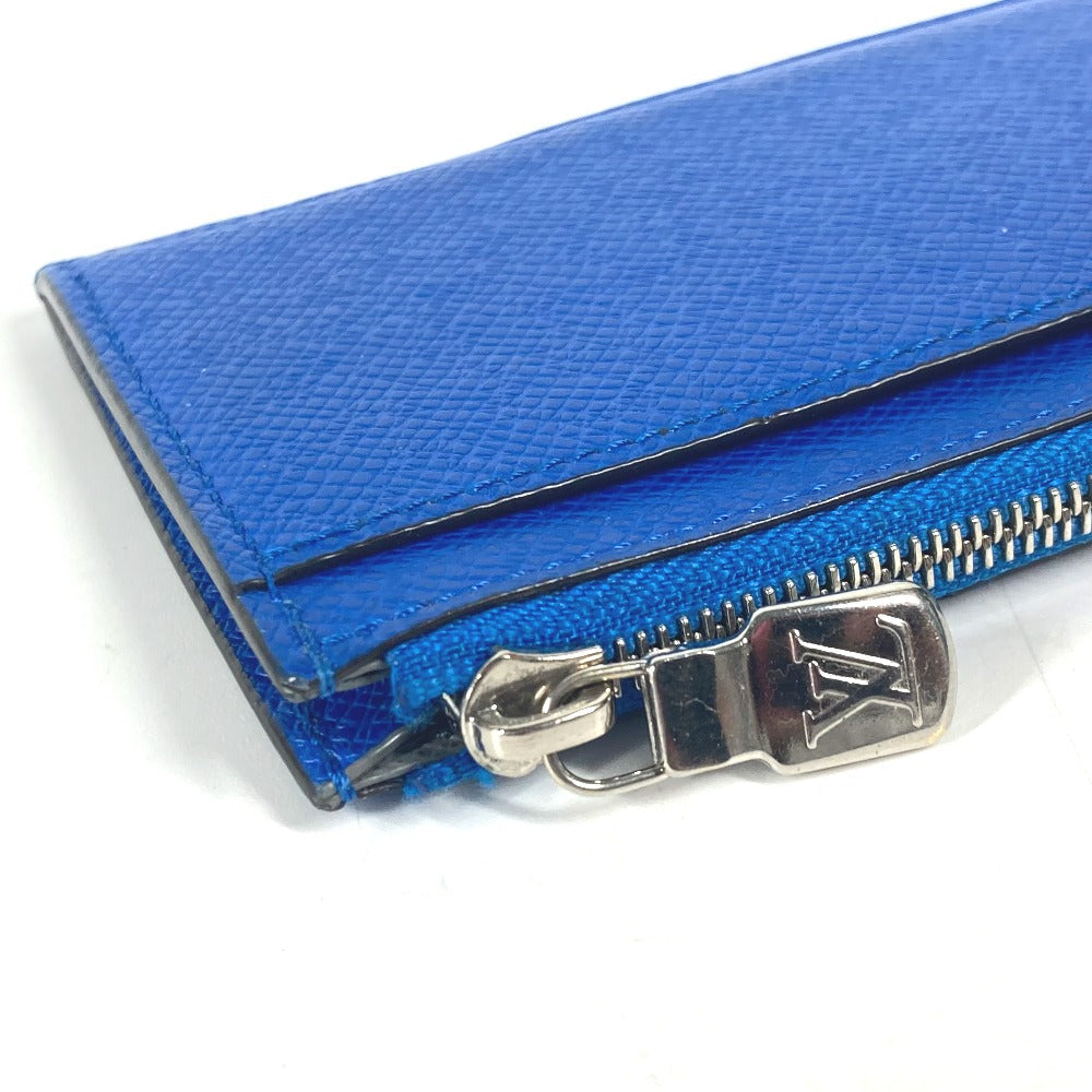 LOUIS VUITTON Coin case M80987 Taiga Leather blue Taiga Coin card holder