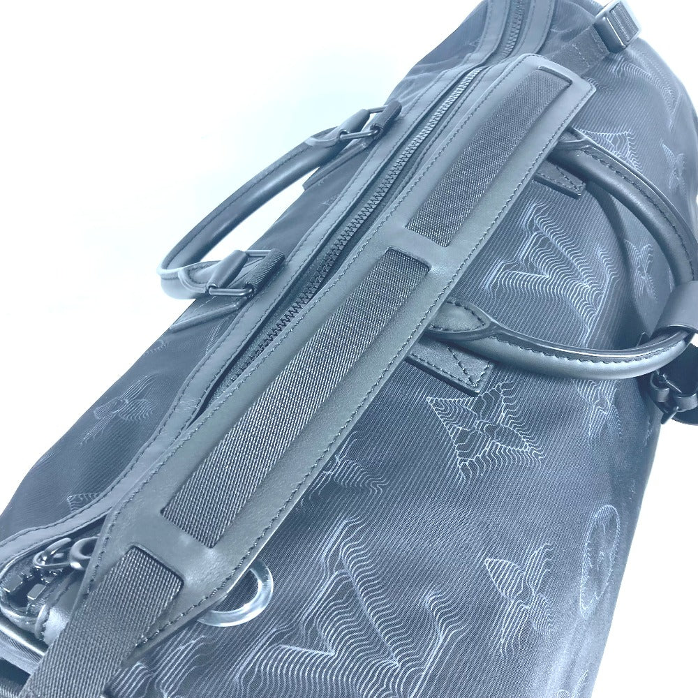 LOUIS VUITTON Boston Duffel bag M45602 Nylon black 3D monogram Keepall reversible bandouliere 50