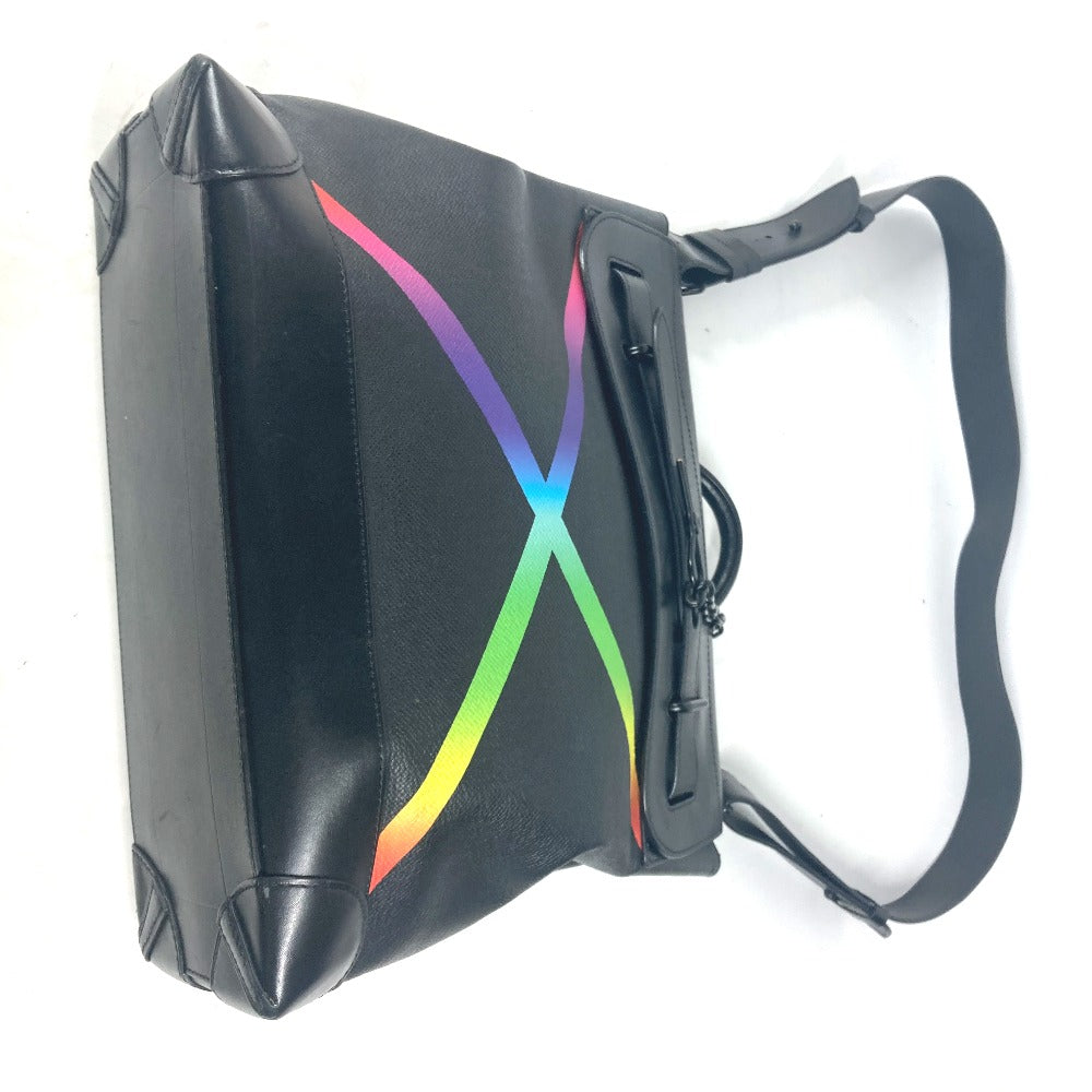 LOUIS VUITTON Handbag M30339 Taiga Leather black Taiga rainbow Steamer PM mens Used