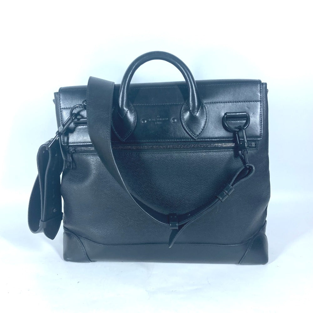 LOUIS VUITTON Handbag M30339 Taiga Leather black Taiga rainbow Steamer PM mens Used