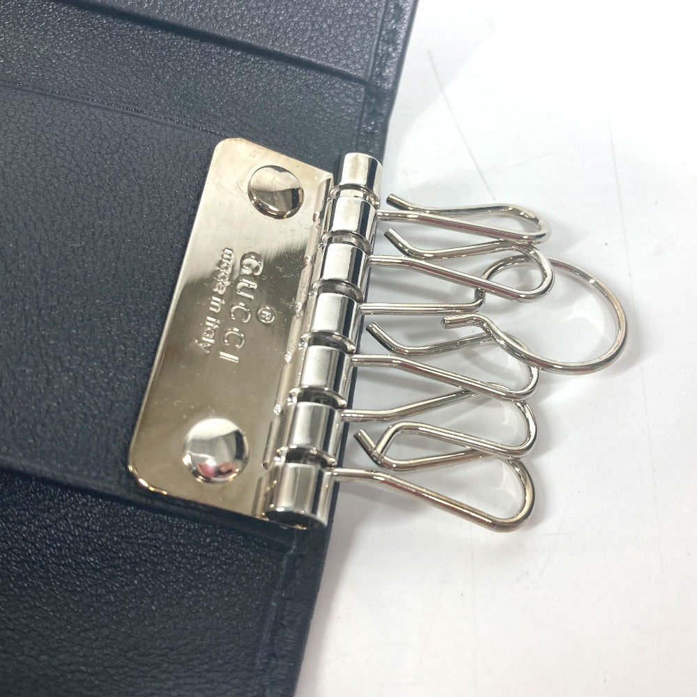 GUCCI Key case Key holder  181680 Sima leather black Guccisima GG 6-key set unisex(Unisex) Used