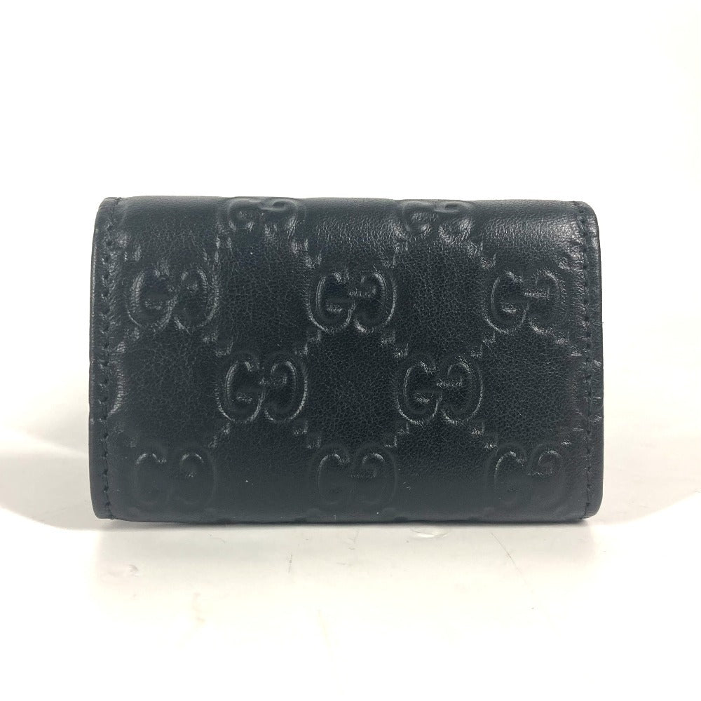 GUCCI Key case Key holder  181680 Sima leather black Guccisima GG 6-key set unisex(Unisex) Used