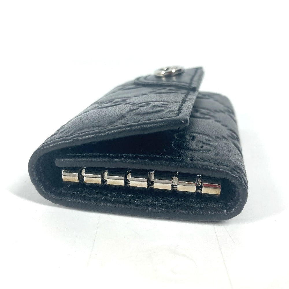 GUCCI Key case Key holder  181680 Sima leather black Guccisima GG 6-key set unisex(Unisex) Used