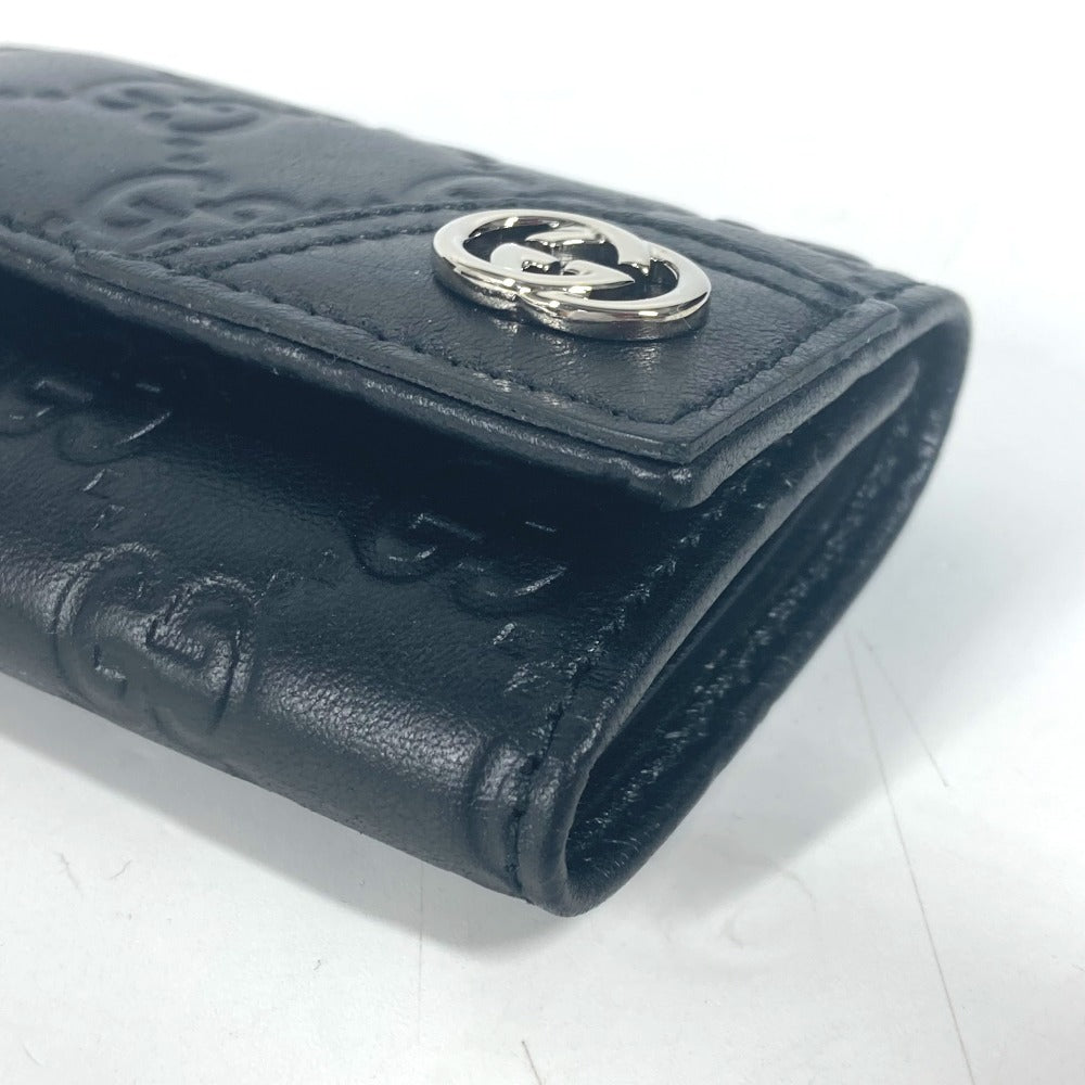 GUCCI Key case Key holder  181680 Sima leather black Guccisima GG 6-key set unisex(Unisex) Used