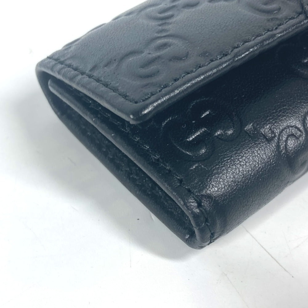 GUCCI Key case Key holder  181680 Sima leather black Guccisima GG 6-key set unisex(Unisex) Used