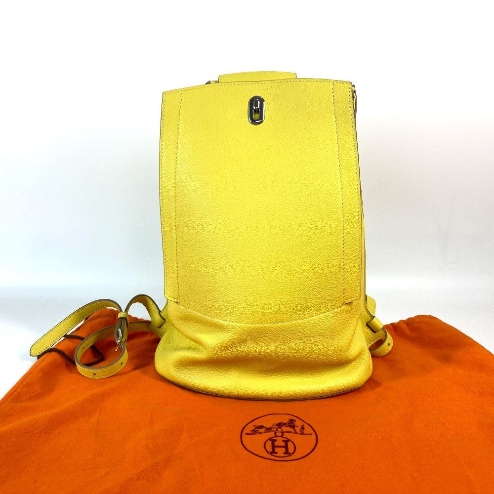 HERMES Backpack leather yellow Sac A Dos GR24