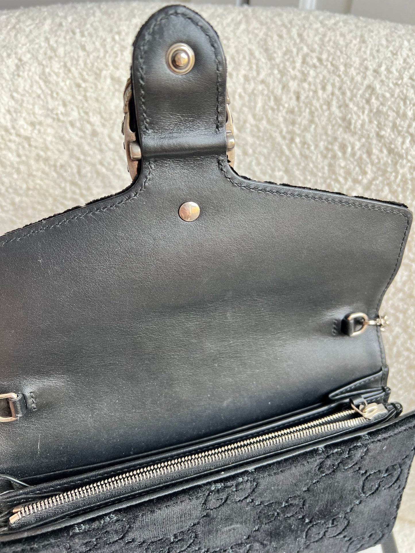 Gucci Black Velvet Dionysus Mini Chain Bag