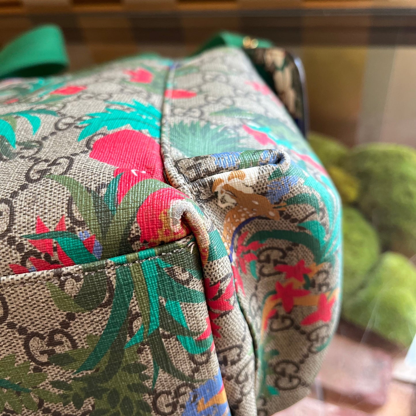 GUCCI GG Supreme Monogram Jungle Green Diaper Bag