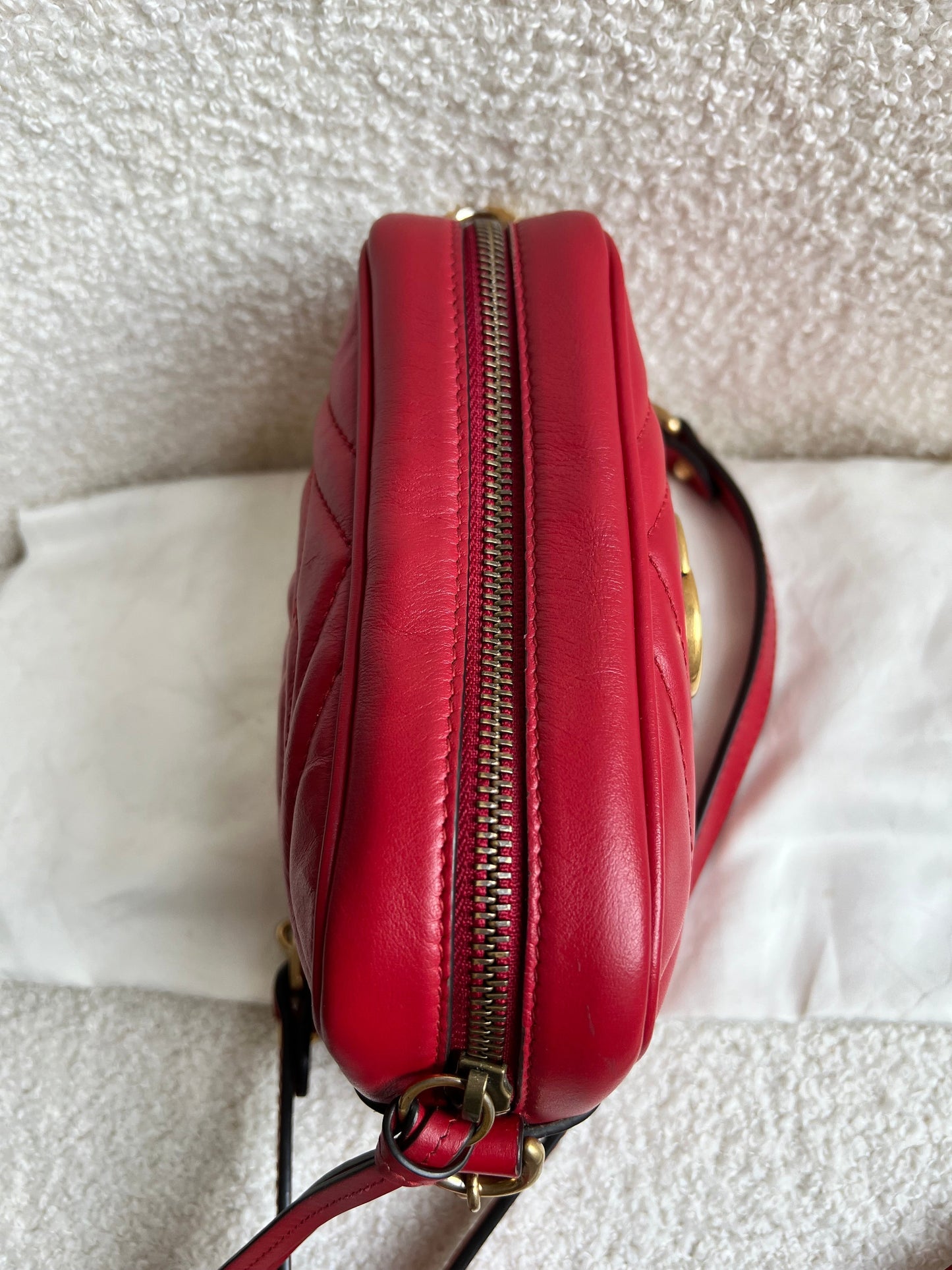 Gucci GG Hibiscus Red Marmont Mini Shoulder Bag (RRP £1220)
