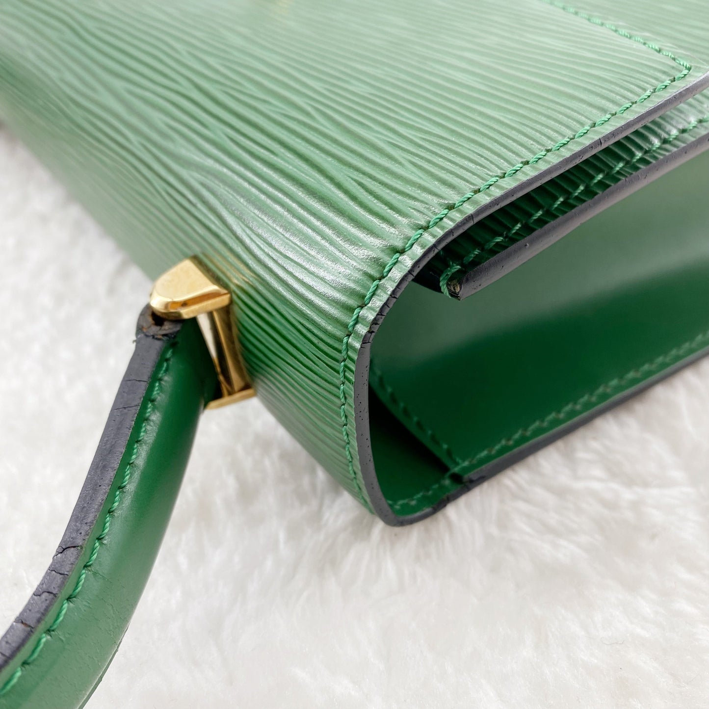 Louis Vuitton Green Leather Marlesherbes Bag