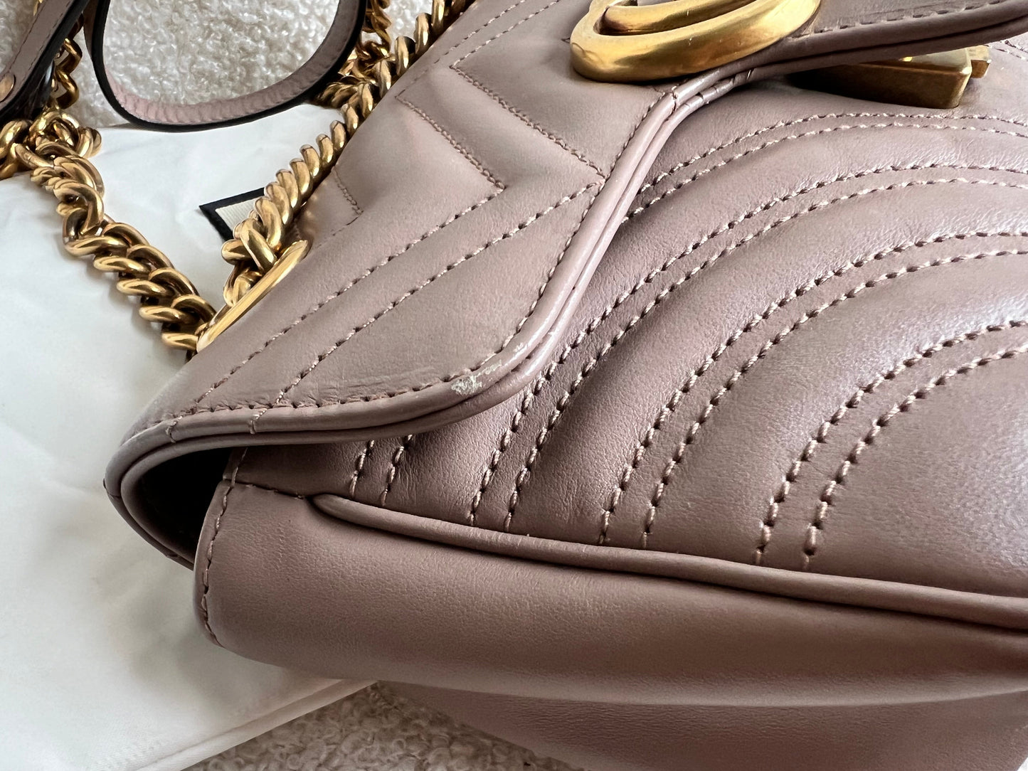 Gucci GG Dusty Pink Marmont Mini Shoulder Bag (RRP £1,890)