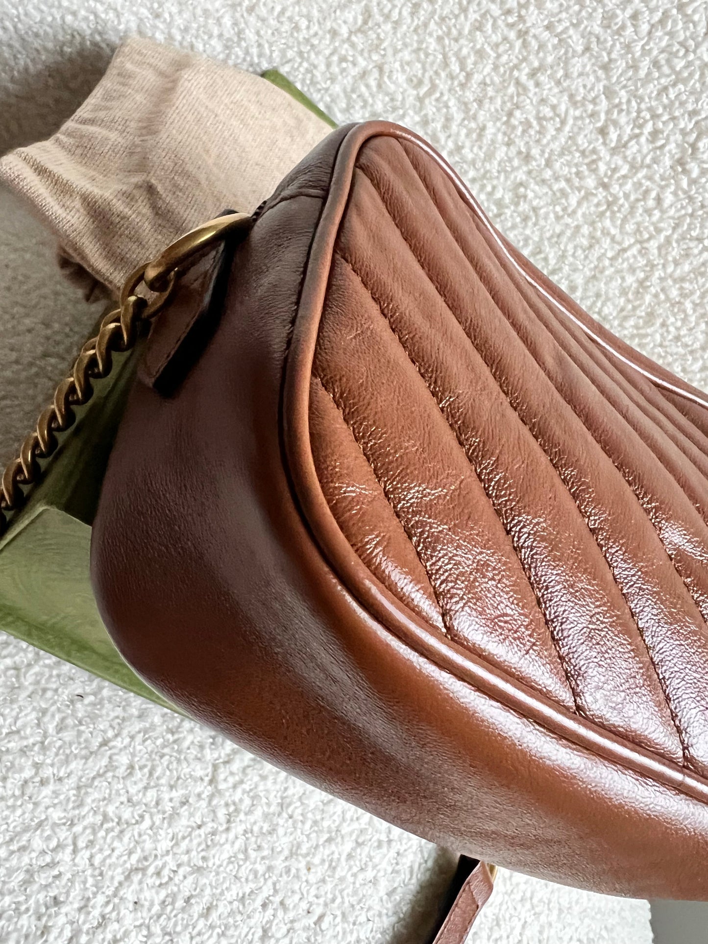 Gucci GG Brown Marmont Mini Shoulder Bag (RRP £1,360)
