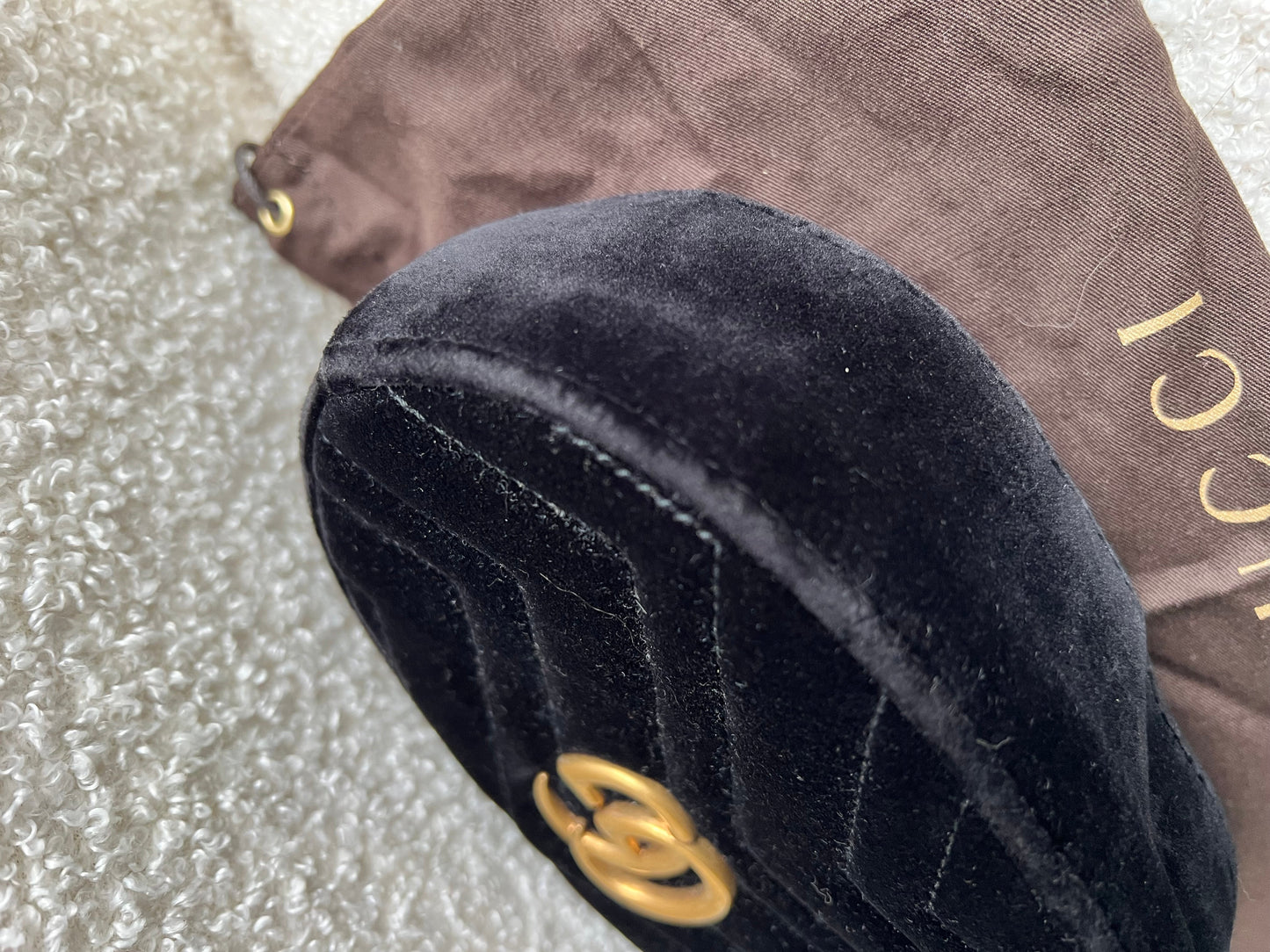 Gucci GG Black Velvet Marmont Belt Bag