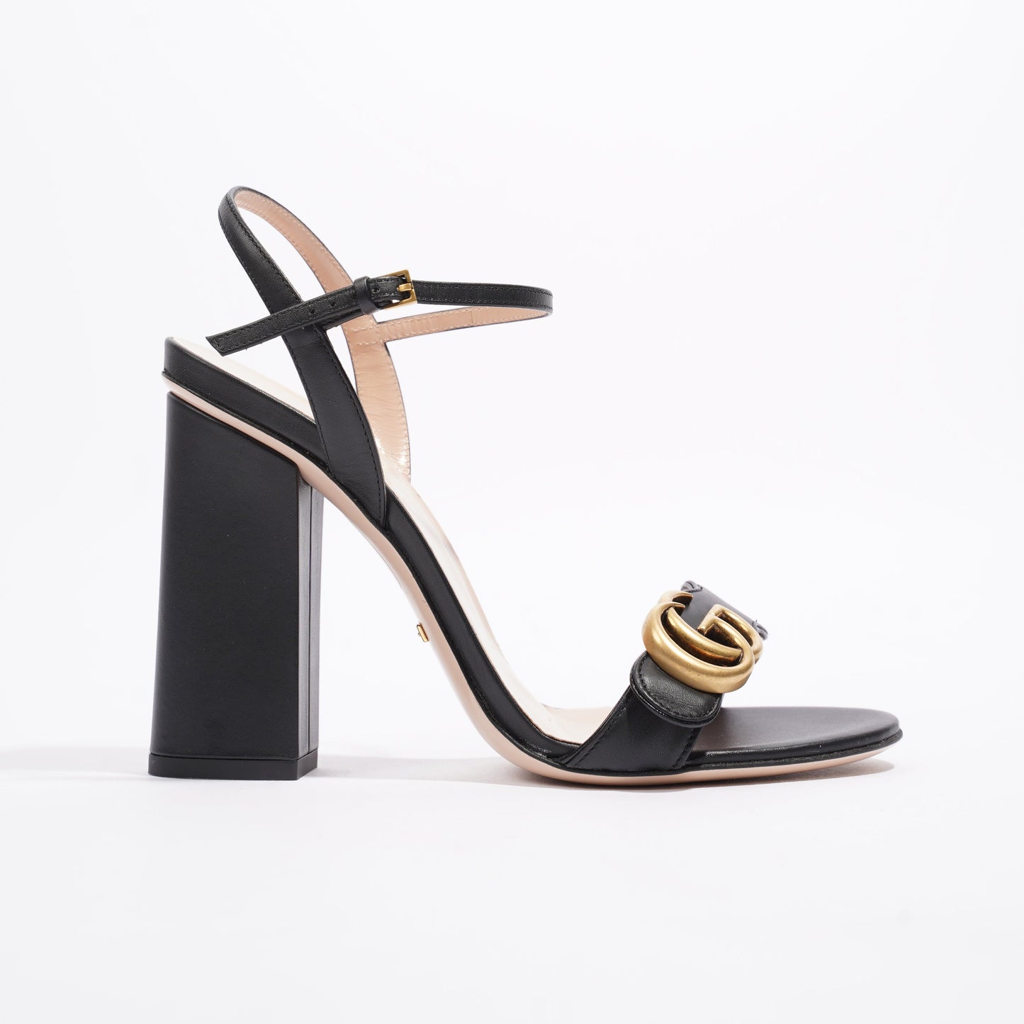 Gucci Marmont Sandal 105 Black / Beige Leather EU 38 UK 5