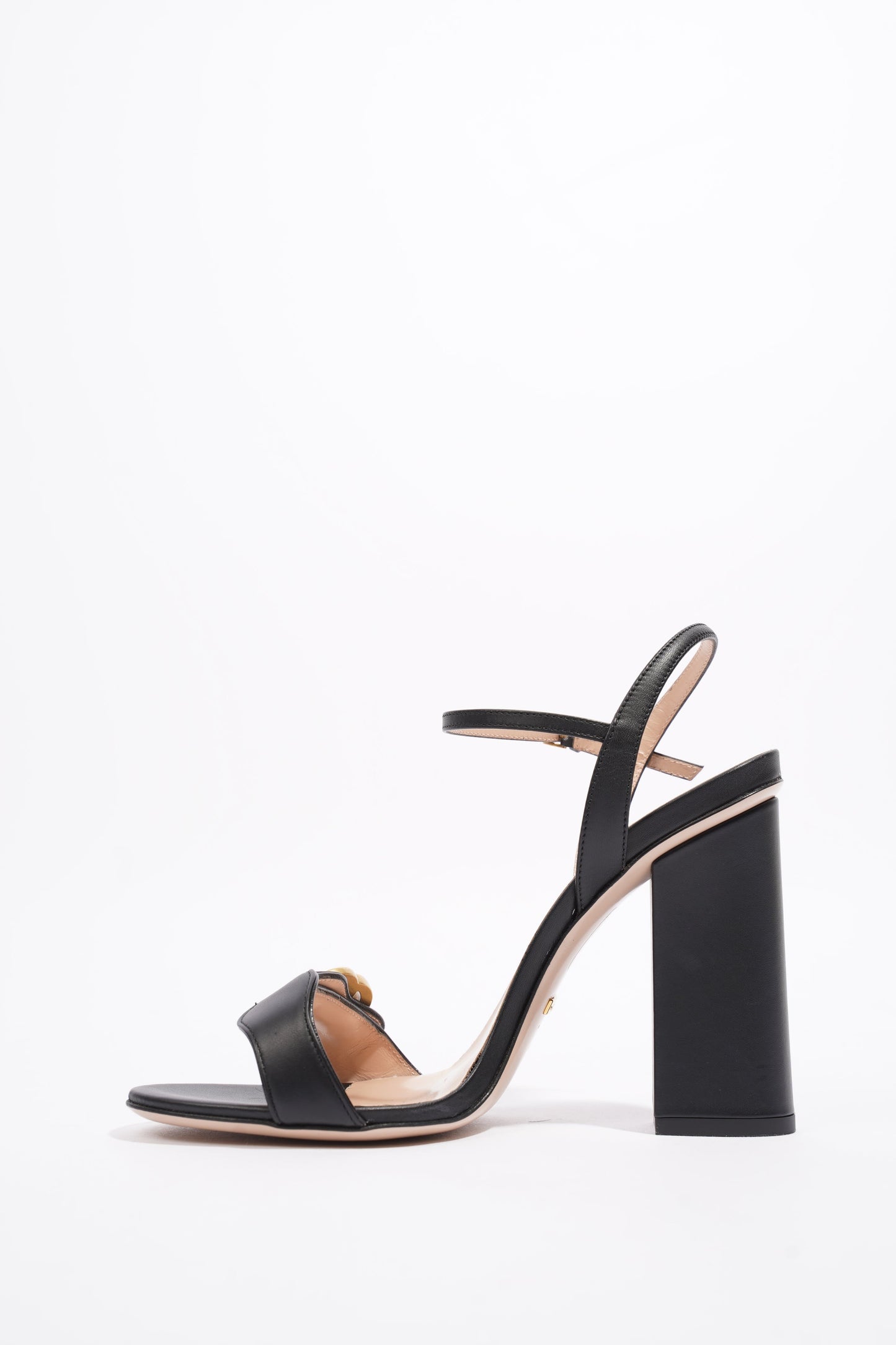 Gucci Marmont Sandal 105 Black / Beige Leather EU 38 UK 5