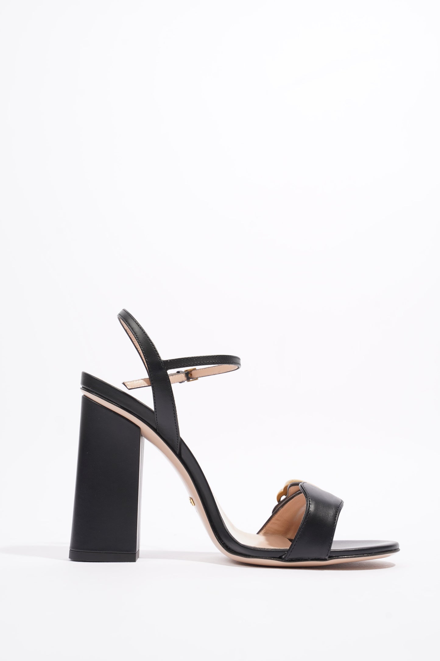 Gucci Marmont Sandal 105 Black / Beige Leather EU 38 UK 5