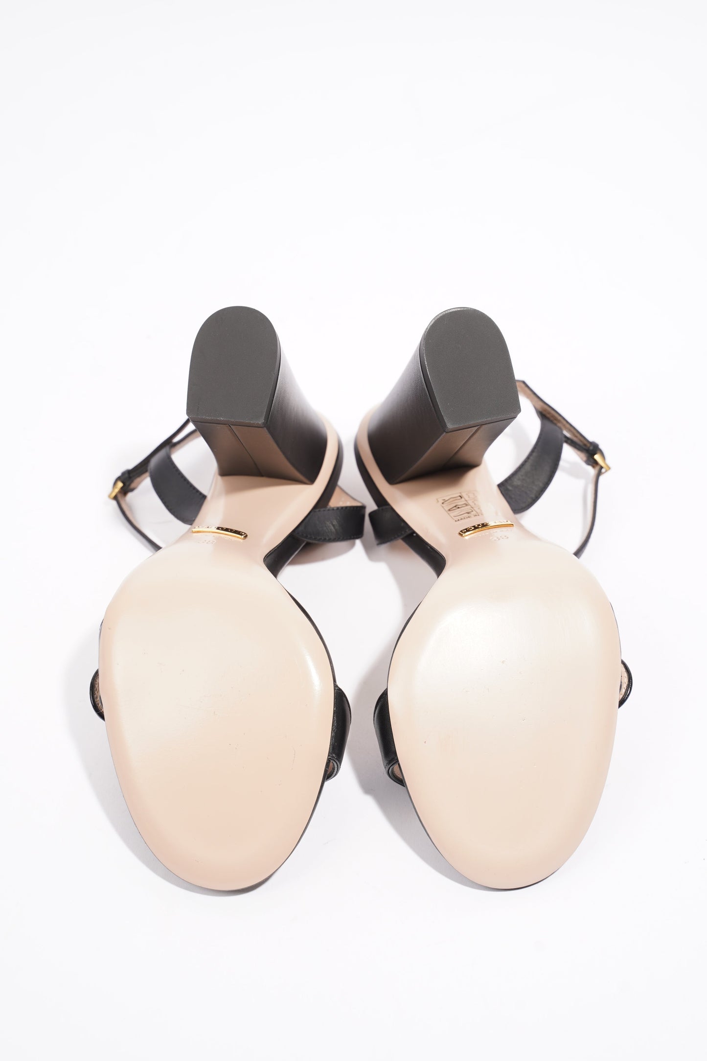 Gucci Marmont Sandal 105 Black / Beige Leather EU 38 UK 5
