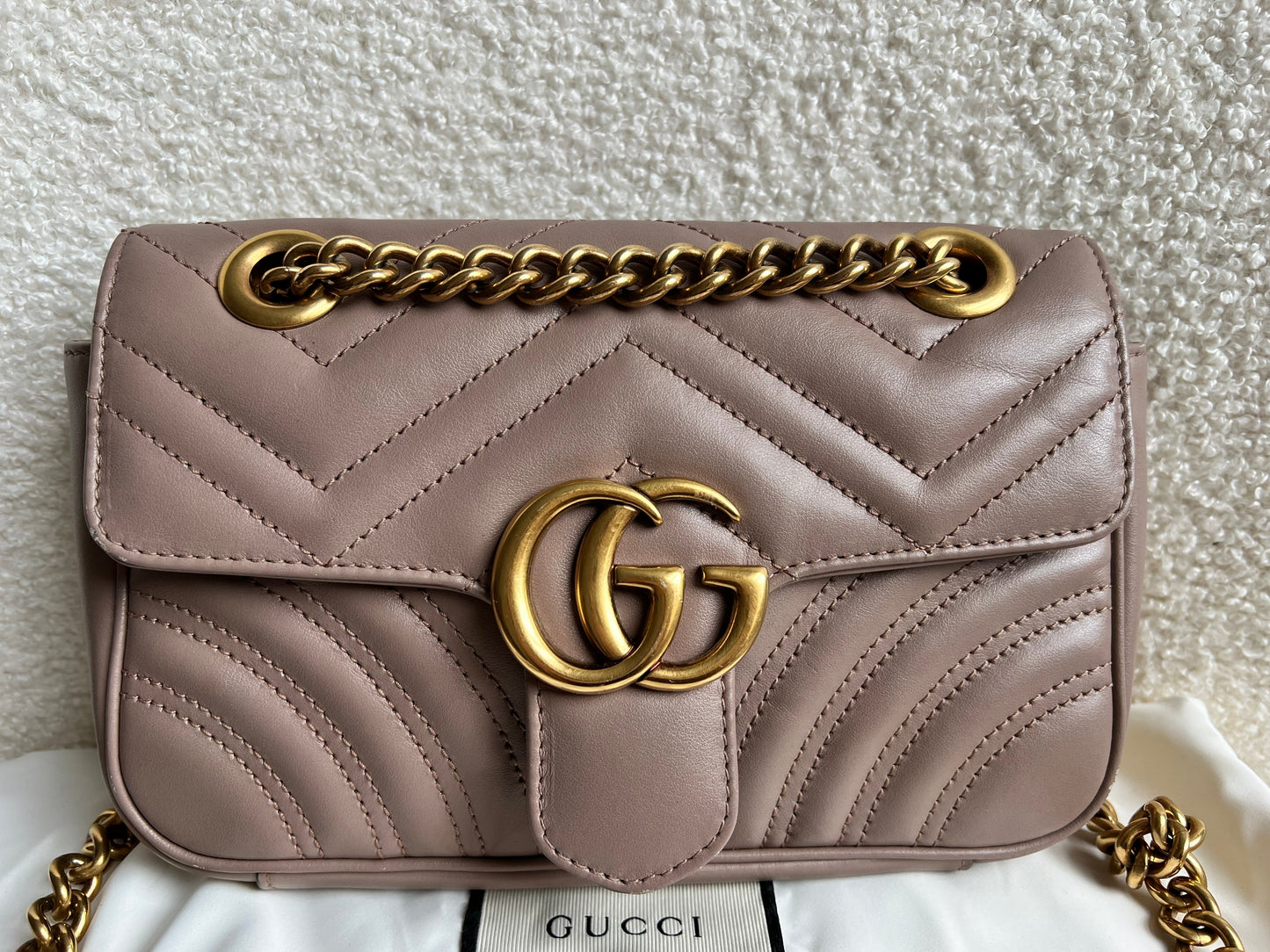 Gucci GG Dusty Pink Marmont Mini Shoulder Bag (RRP £1,890)