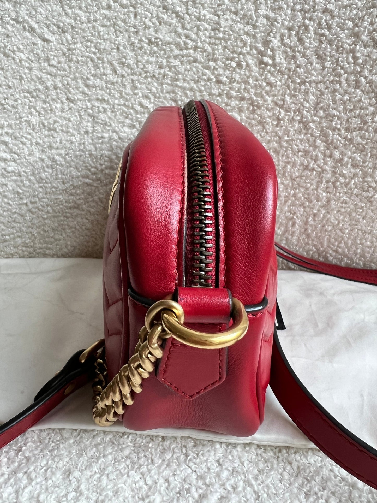 Gucci GG Hibiscus Red Marmont Mini Shoulder Bag (RRP £1220)