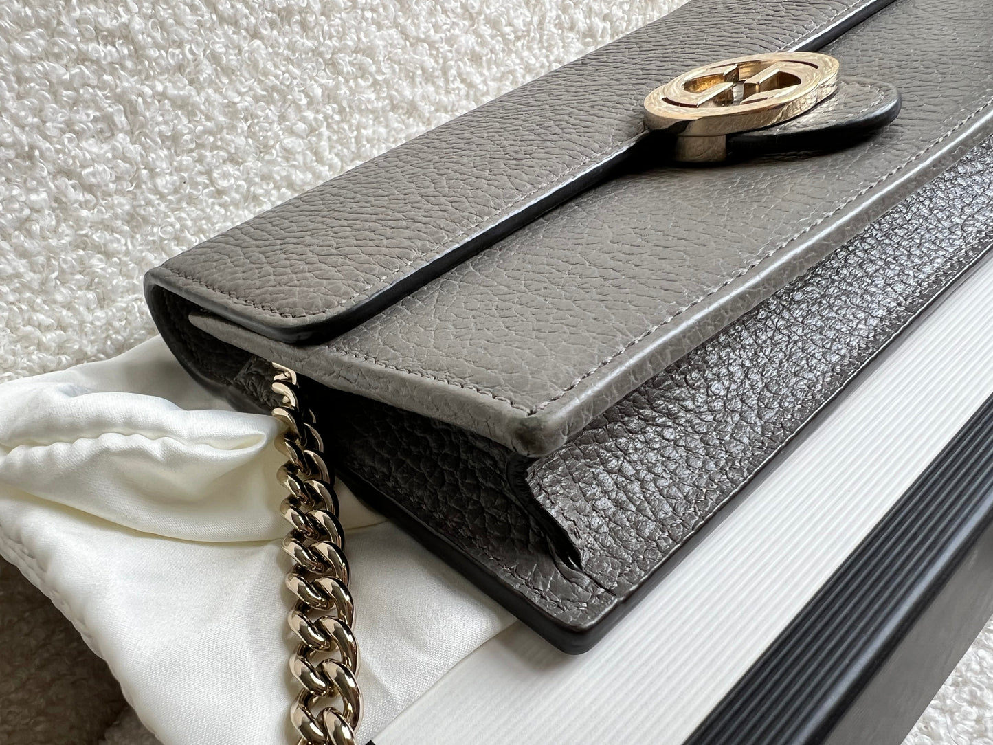 Gucci Dollar Grey Interlocking Chain Wallet