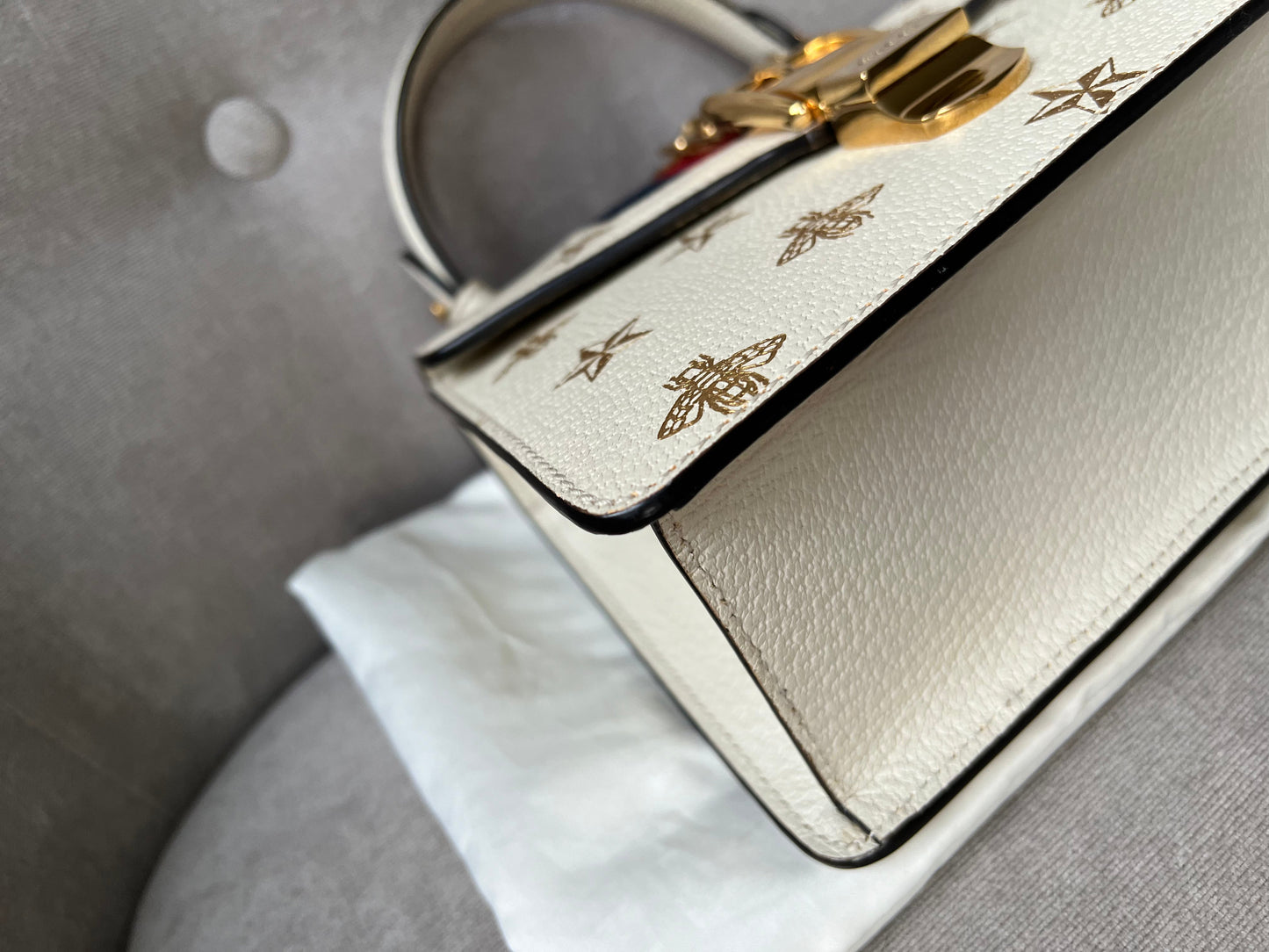Gucci White Bee Star Sylvie Mini Bag (RRP £1,890)