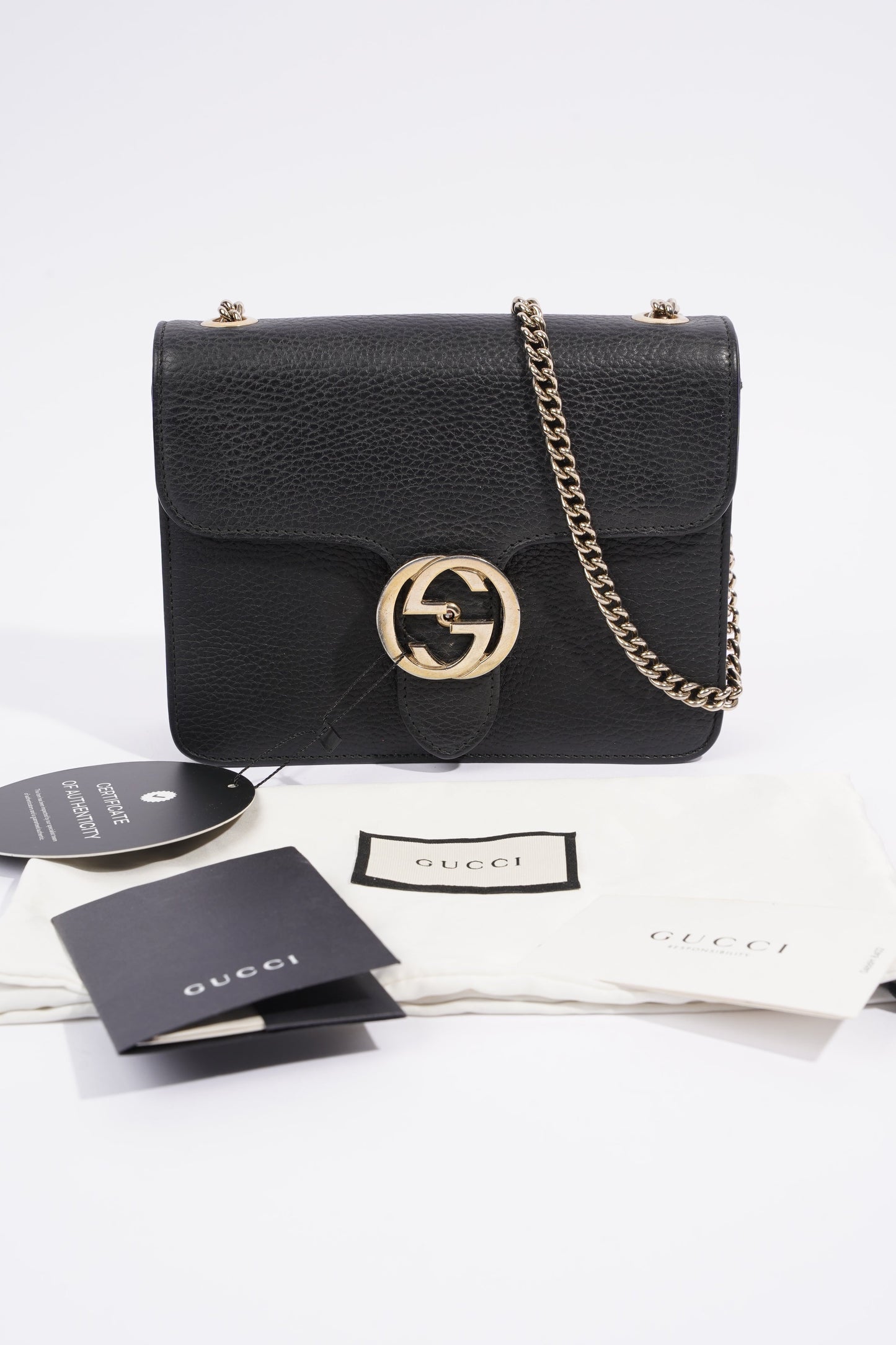 Gucci Interlocking Bag Black Leather Small