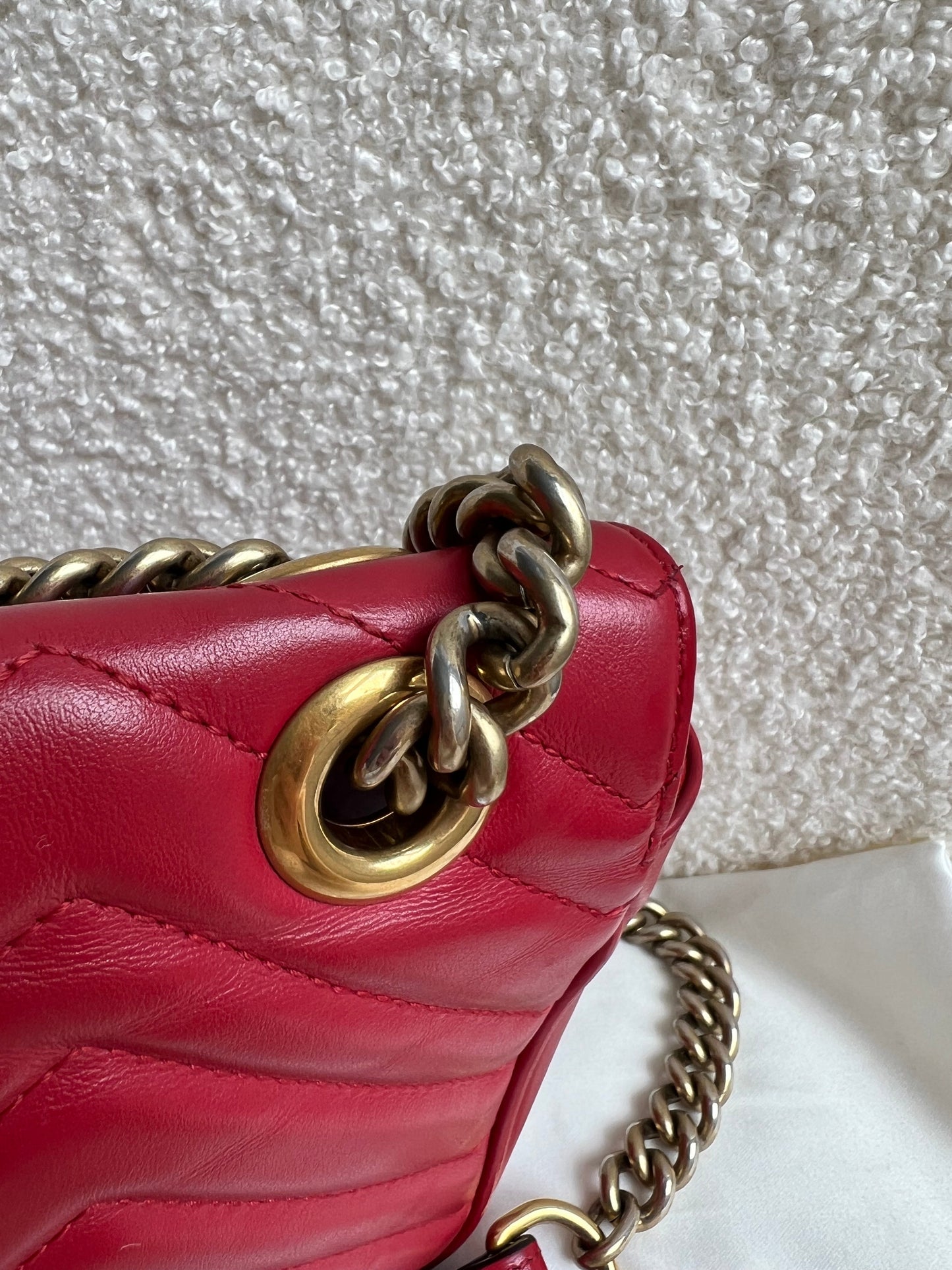 Gucci GG Hibiscus Red Marmont Small Shoulder Bag (RRP £2,070)