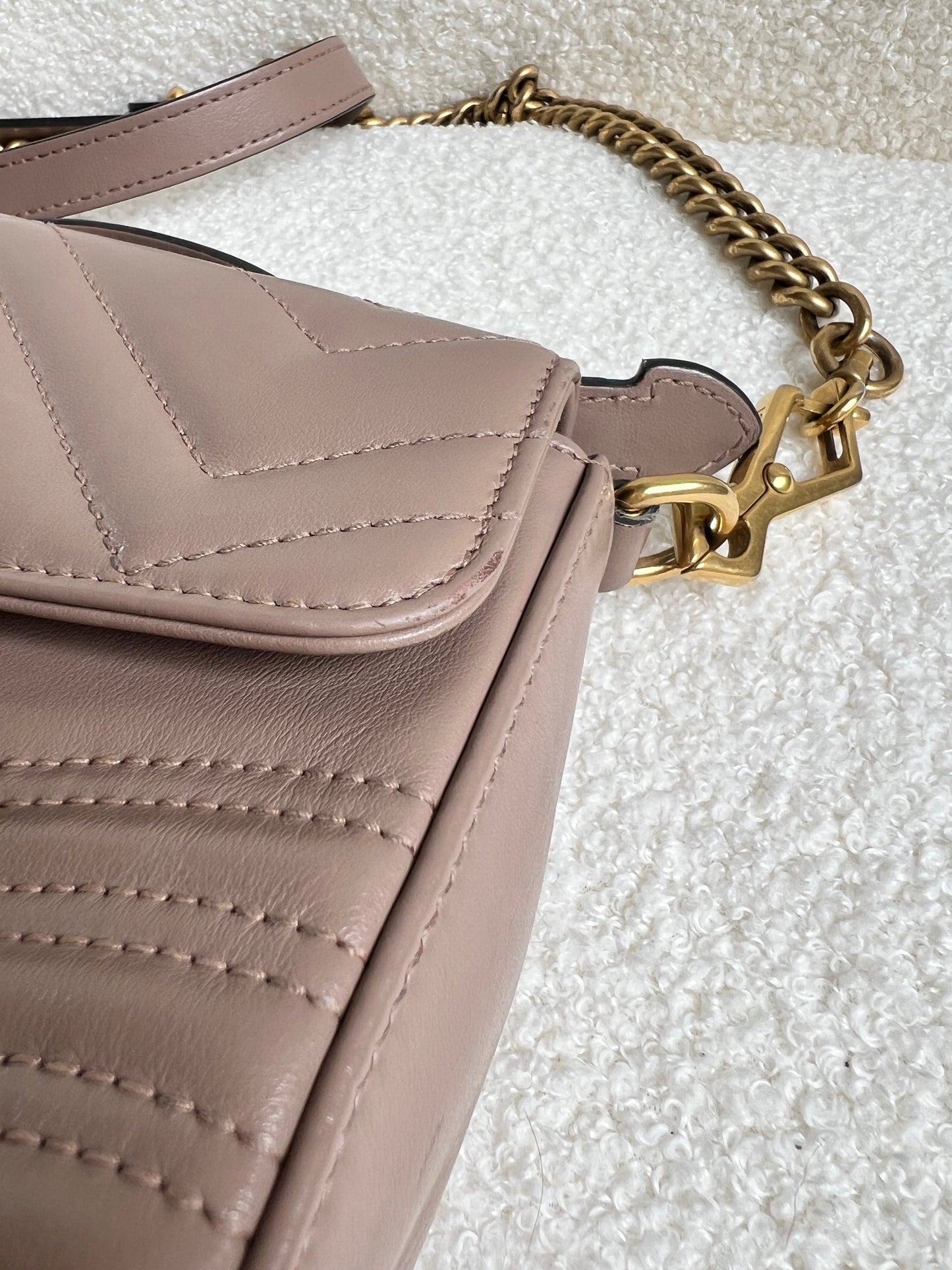 Gucci GG Dusty Pink Marmont Mini Top Handle Bag (RRP £1,890)