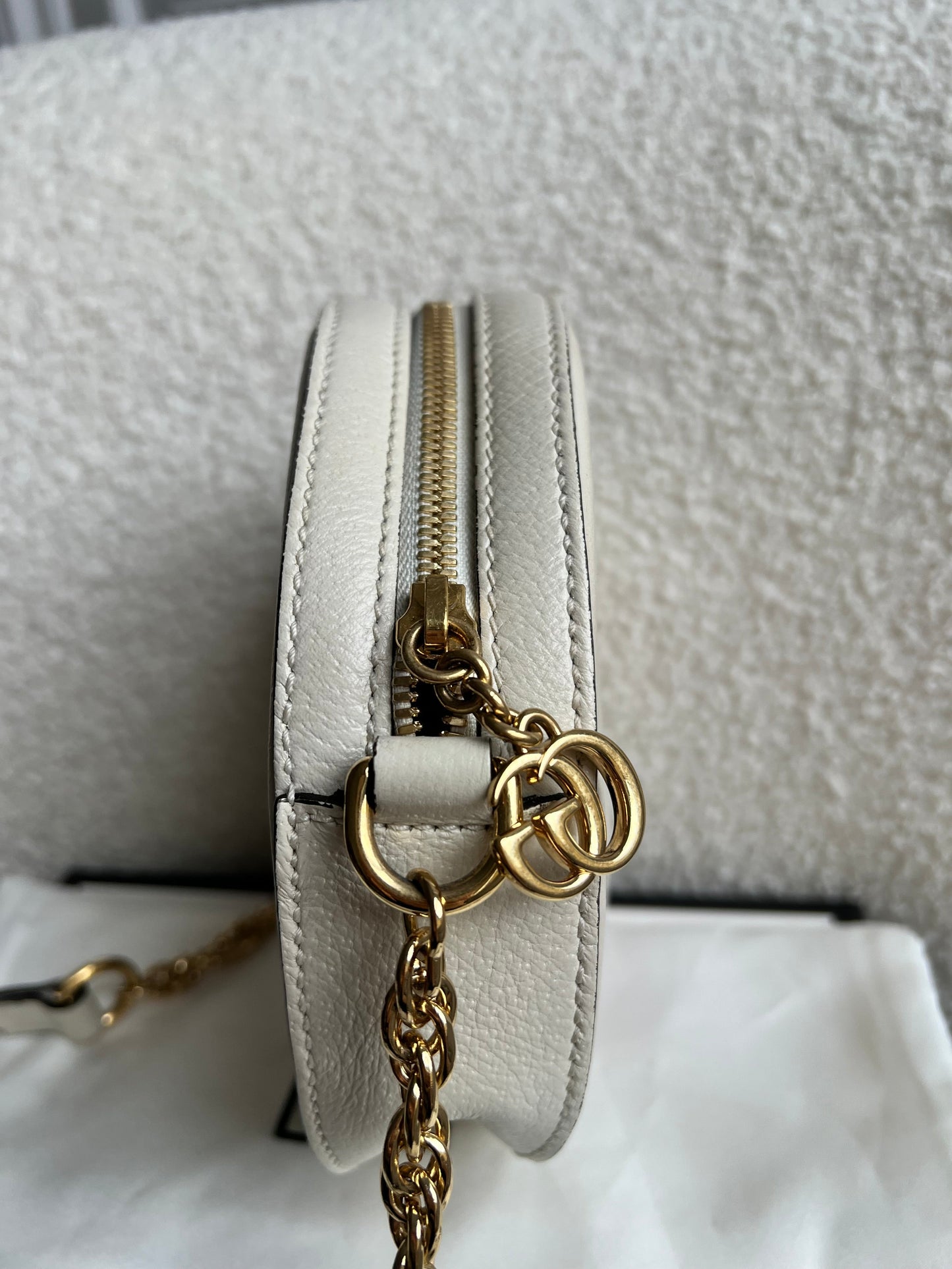 Gucci GG Round White Ophidia Small Shoulder Bag