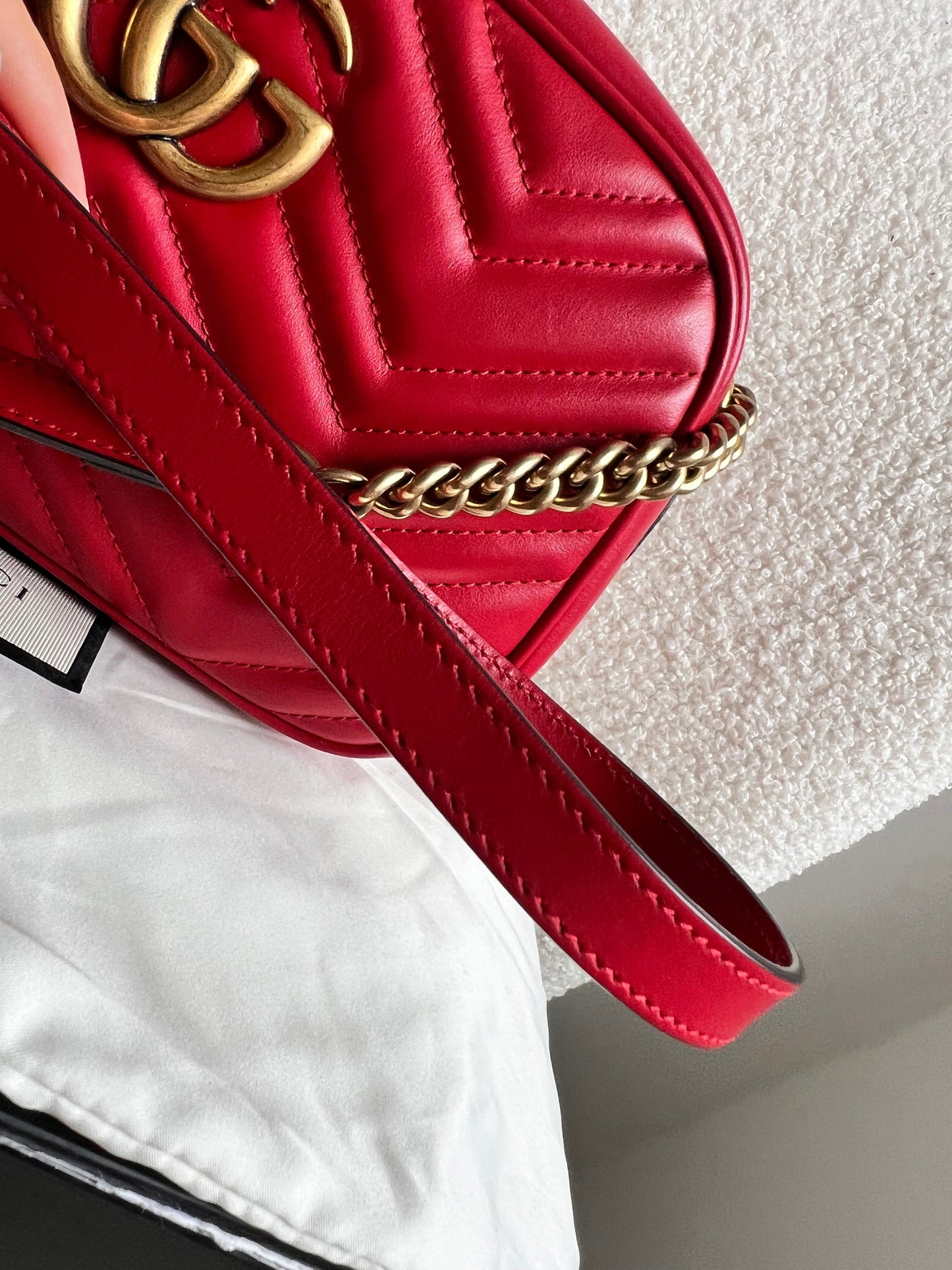 Gucci GG Red Marmont Small Shoulder Bag (RRP £1,440)