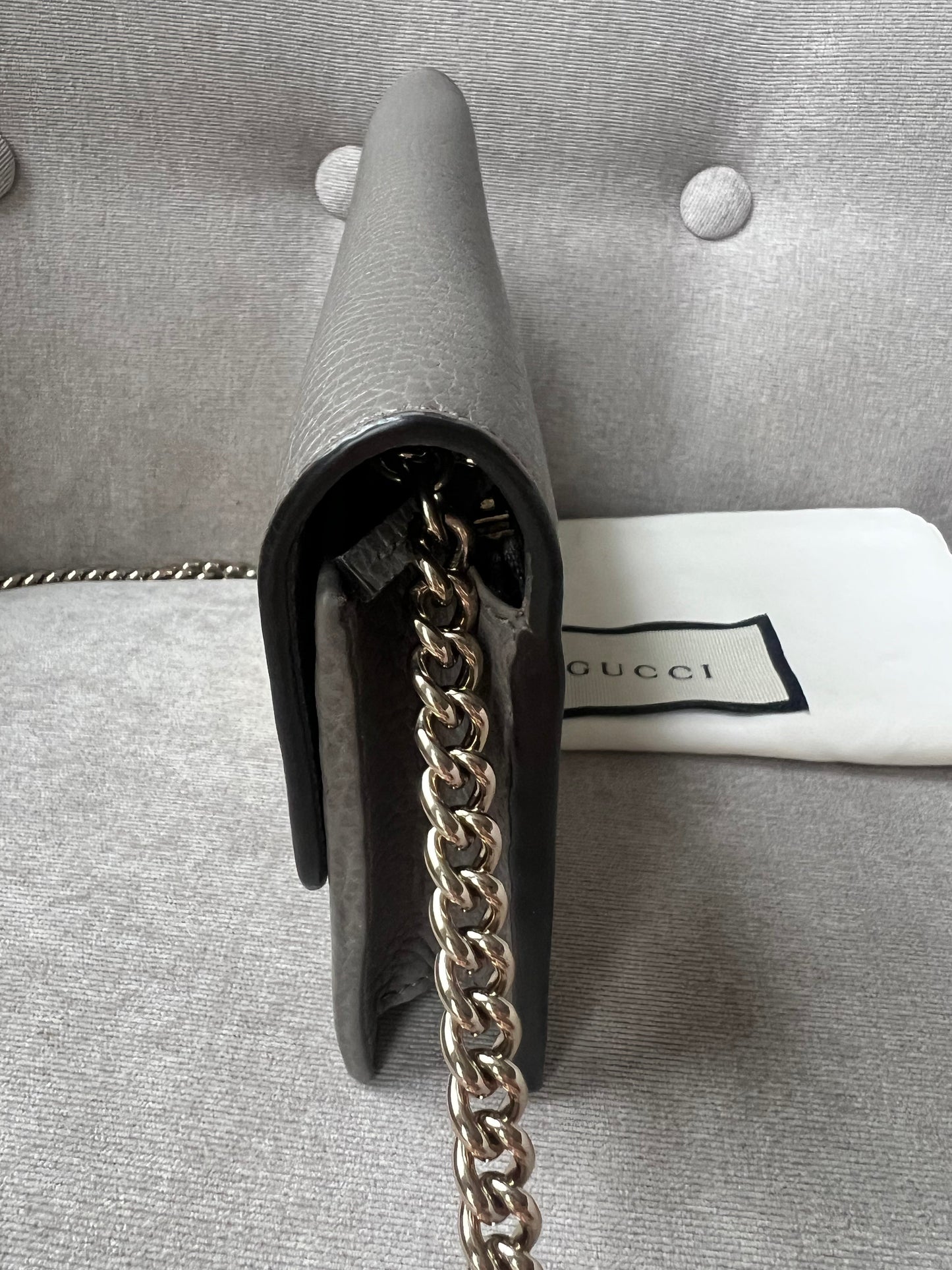 Gucci Dollar Grey Interlocking Chain Wallet