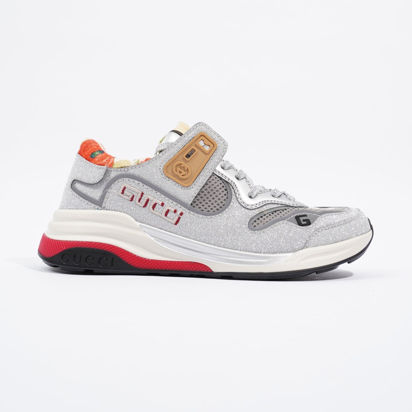 Gucci Ultraspace Silver Glitter / White / Red Glitter EU 36.5 UK 3.5