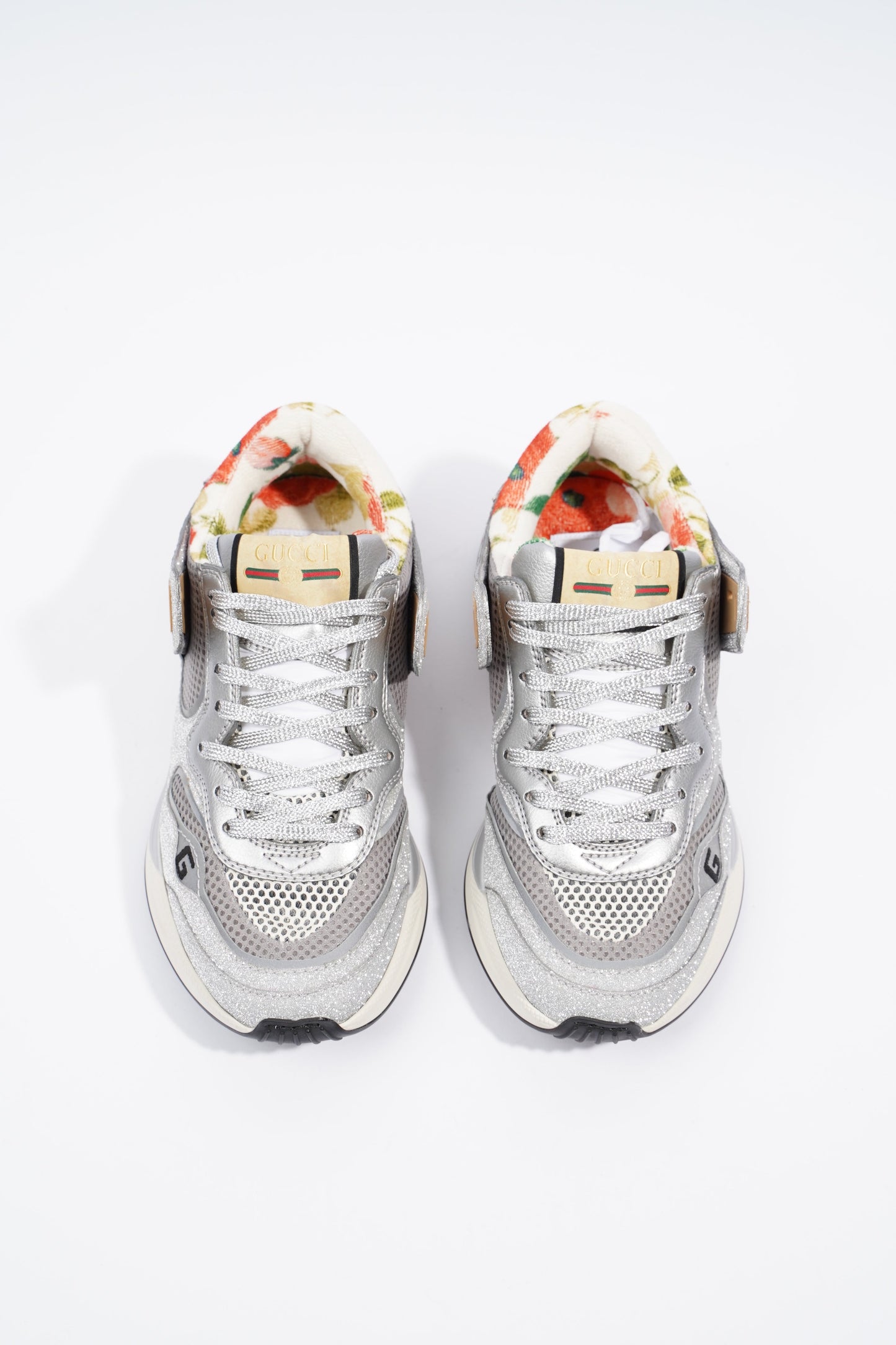 Gucci Ultraspace Silver Glitter / White / Red Glitter EU 36.5 UK 3.5