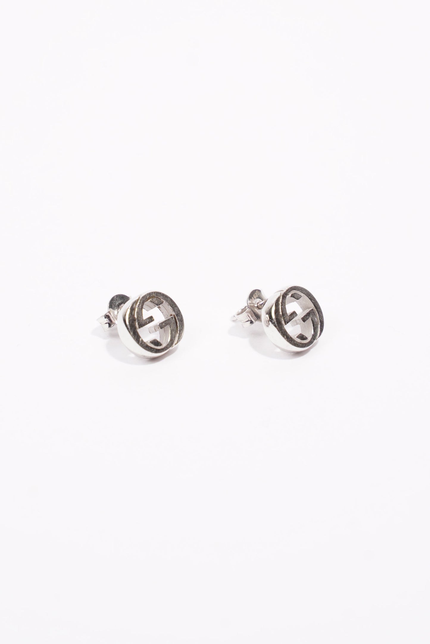 Gucci Interlocking G Earrings Silver Silver Sterling