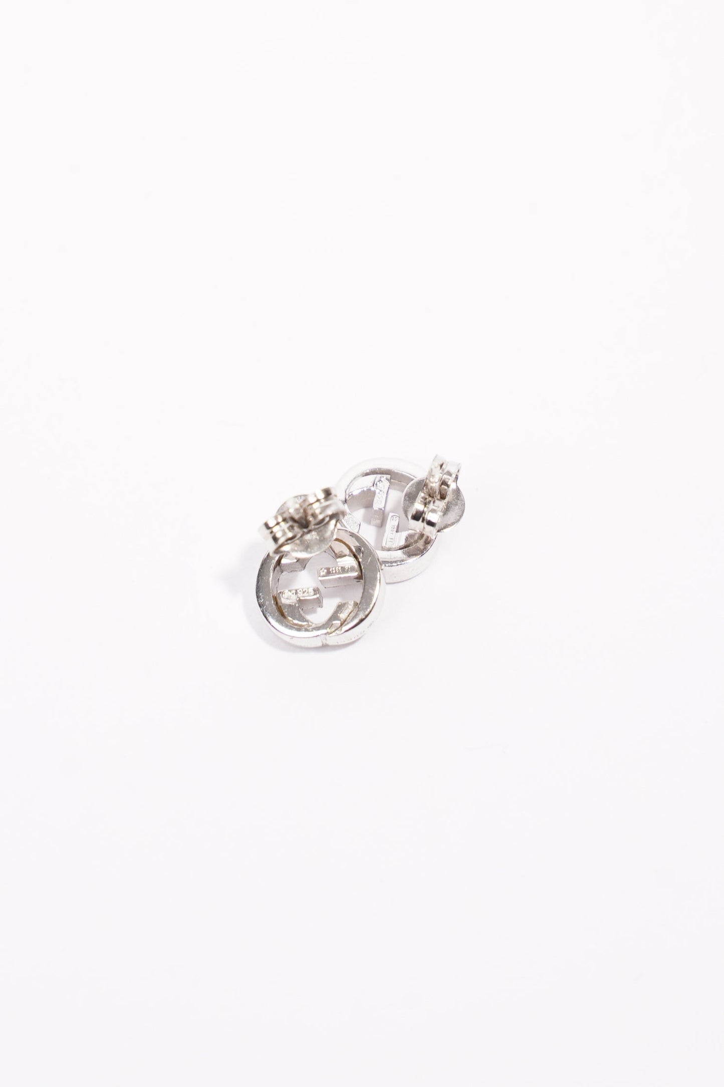 Gucci Interlocking G Earrings Silver Silver Sterling