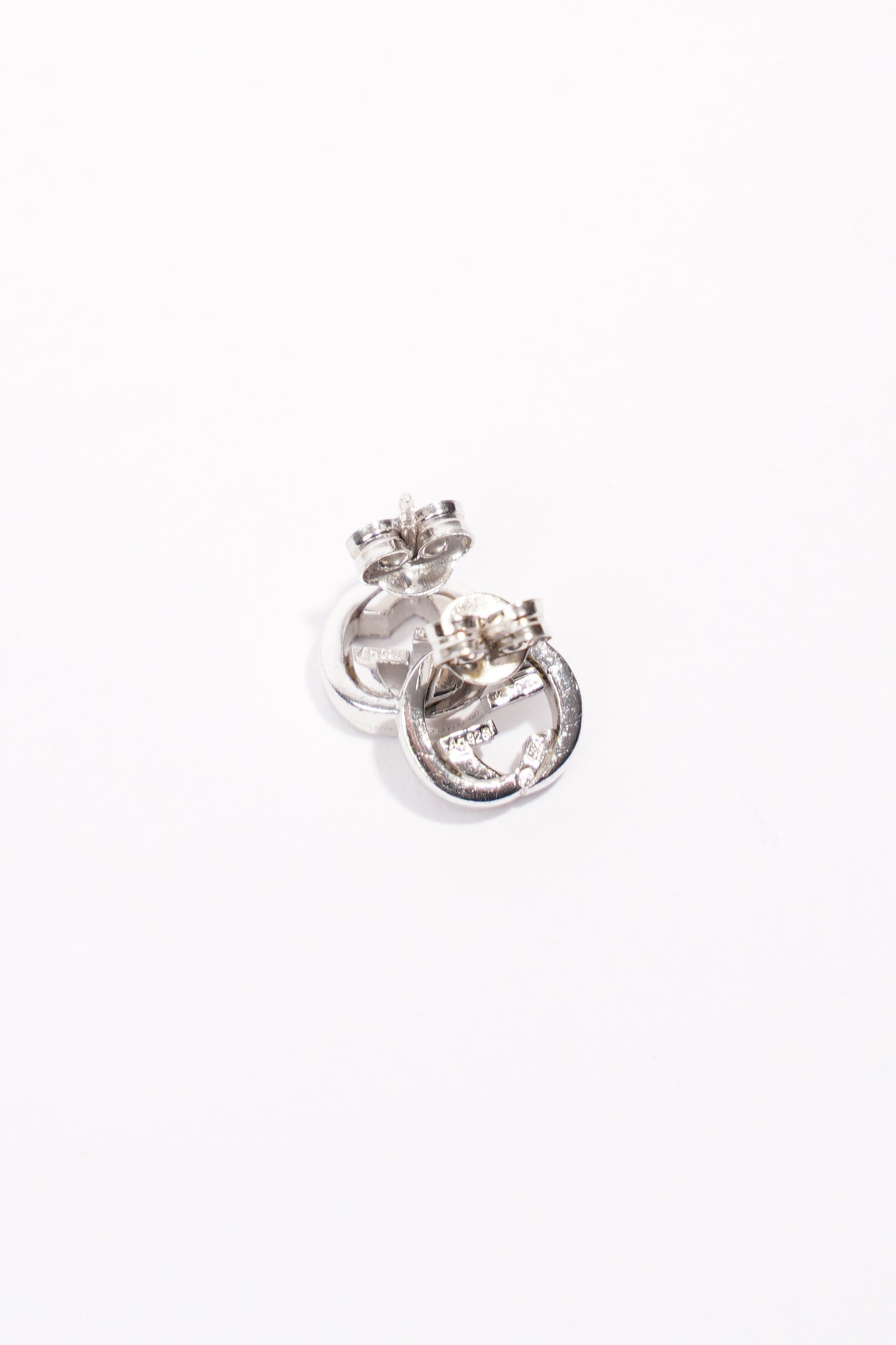 Gucci Interlocking G Earrings Silver Silver Sterling