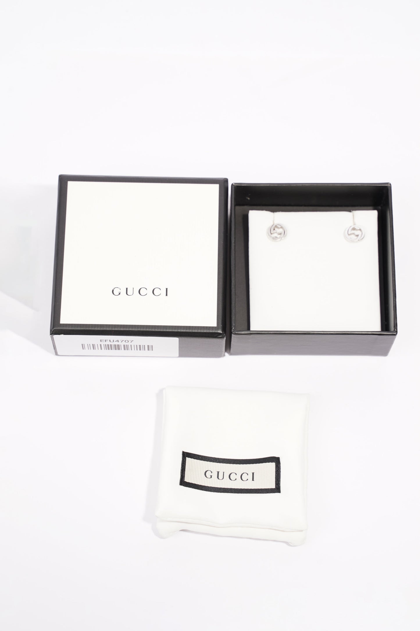 Gucci Interlocking G Earrings Silver Silver Sterling