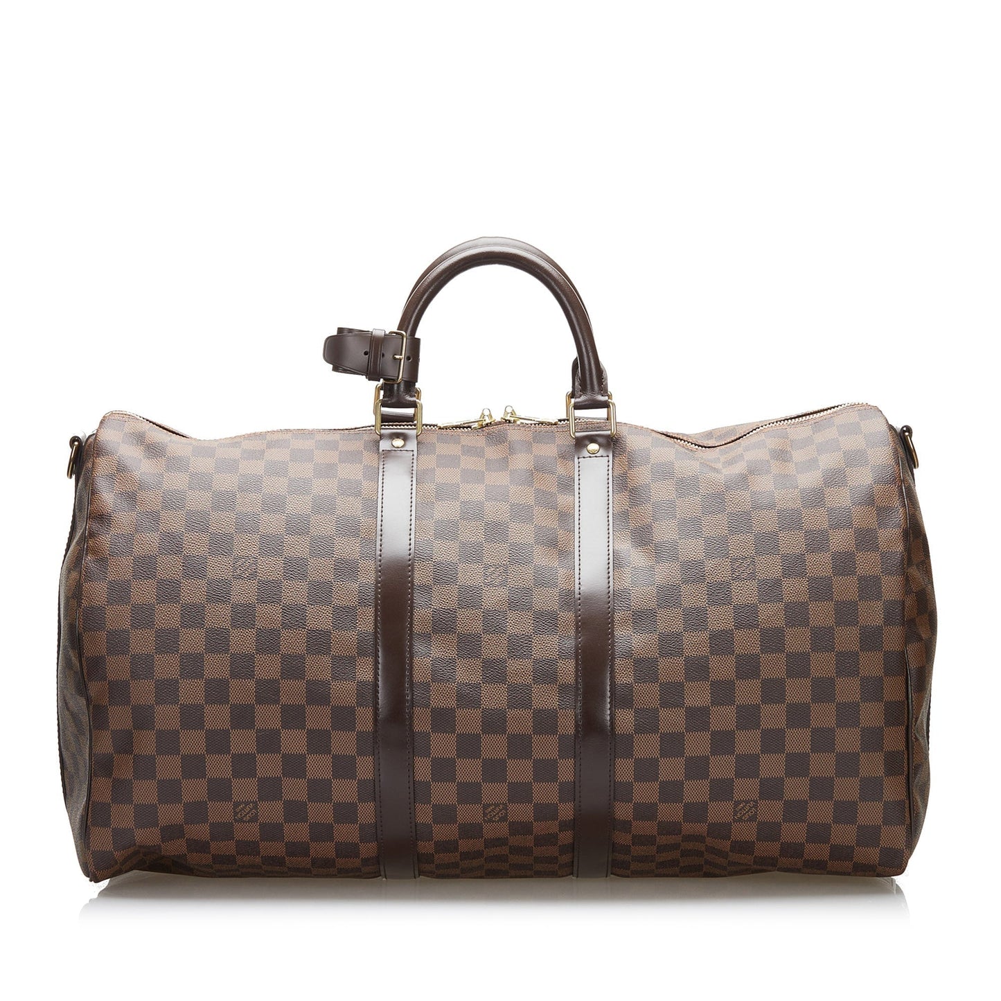 LOUIS VUITTON Damier Ebene Keepall Bandouliere 55 Brown