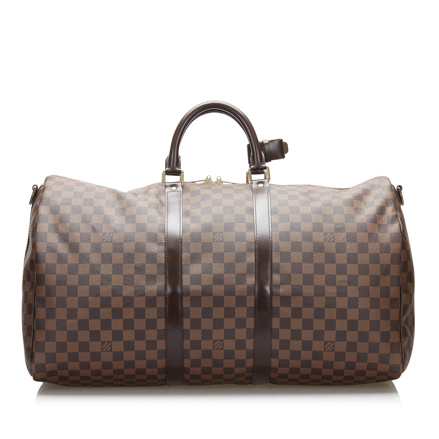LOUIS VUITTON Damier Ebene Keepall Bandouliere 55 Brown