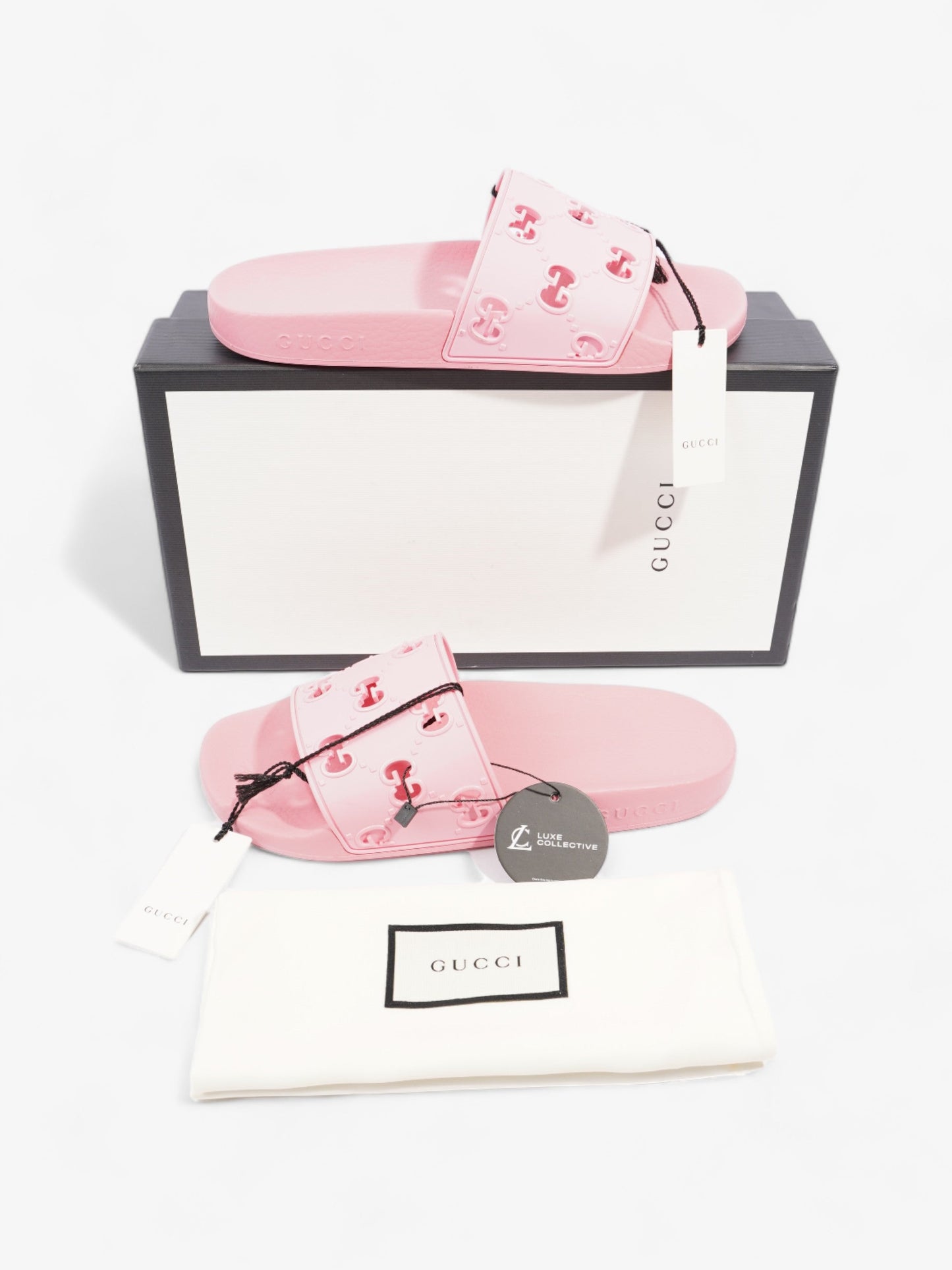 Gucci GG Slides Pink Rubber EU 38 UK 5