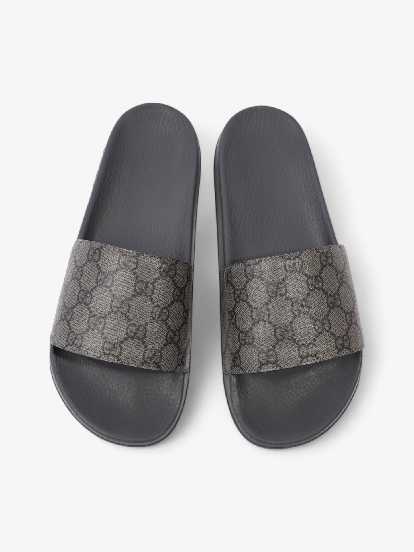 Gucci GG Slides Grey / Black Coated Canvas EU 45 UK 11