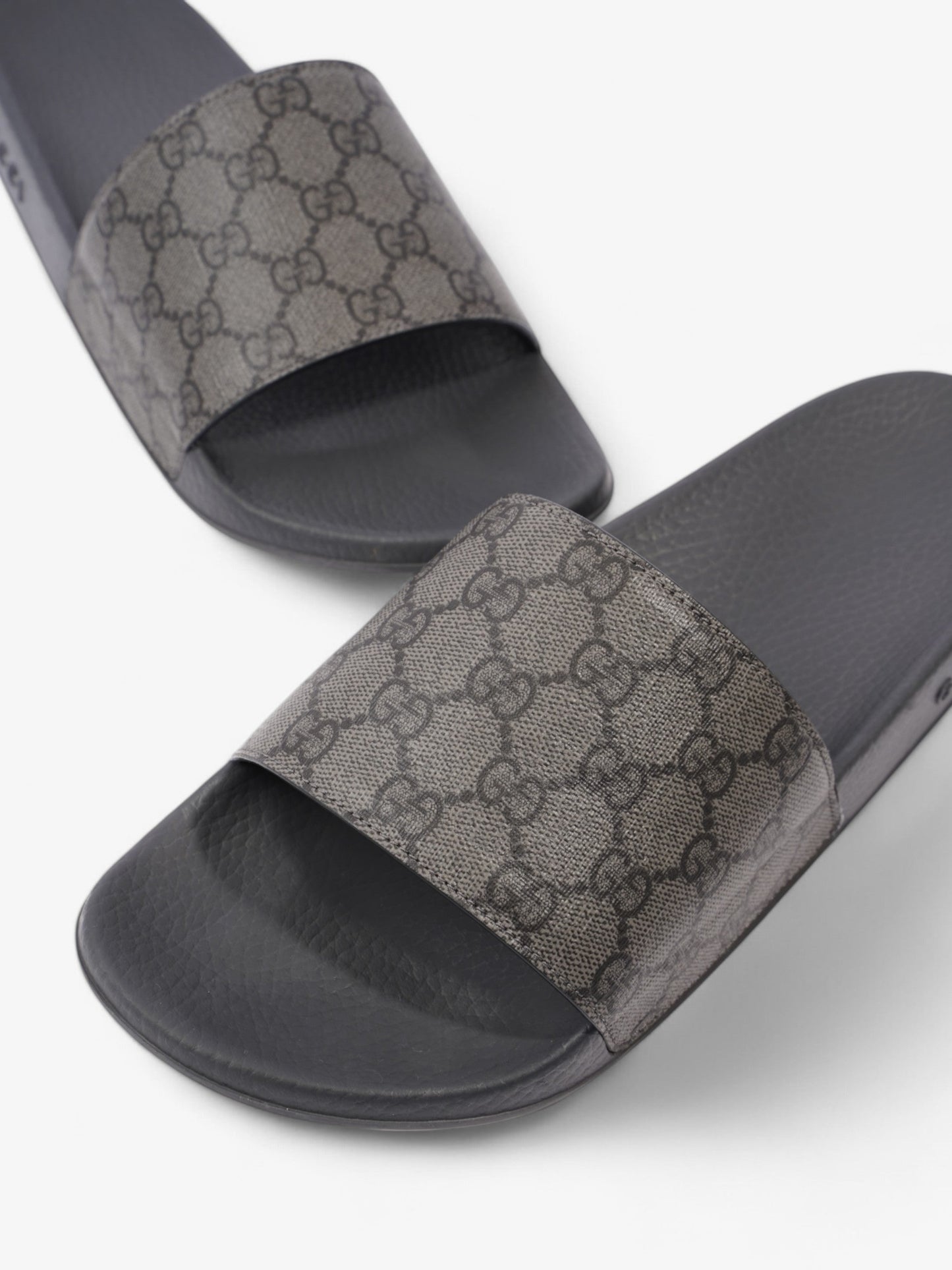 Gucci GG Slides Grey / Black Coated Canvas EU 45 UK 11