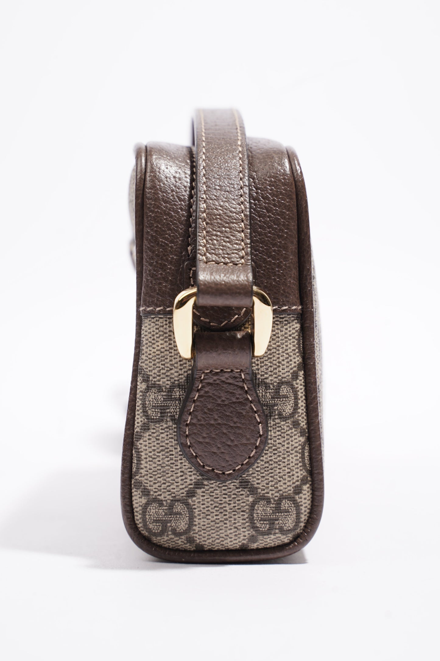 Gucci Ophidia Mini Beige And Ebony GG Supreme / Green And Red Stripe Coated Canvas
