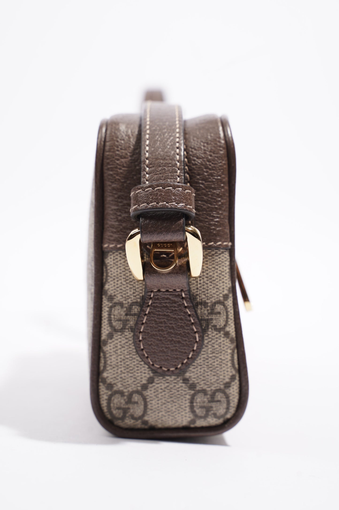 Gucci Ophidia Mini Beige And Ebony GG Supreme / Green And Red Stripe Coated Canvas