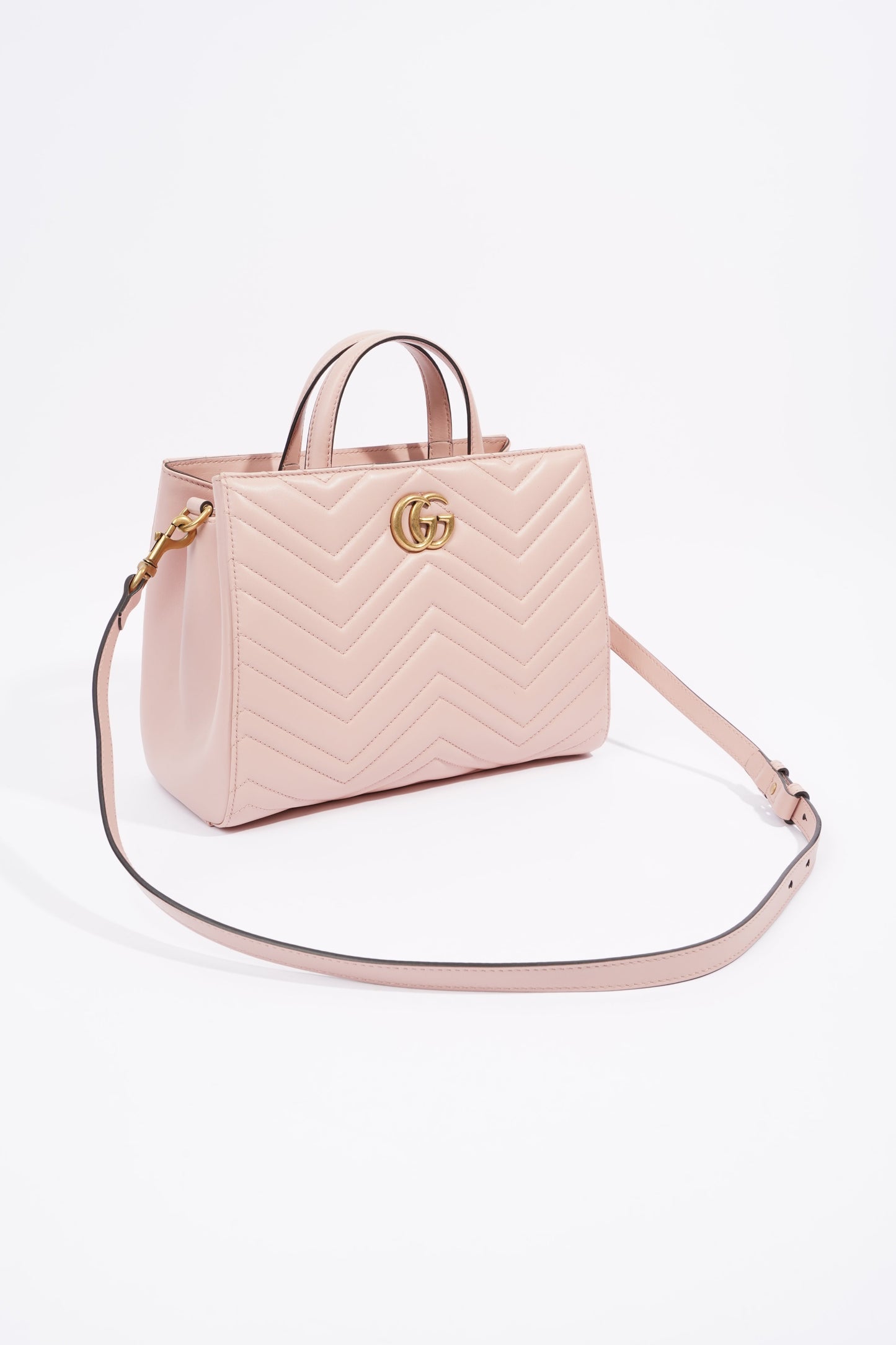 Gucci Marmont Handbag Pink Matelasse Leather