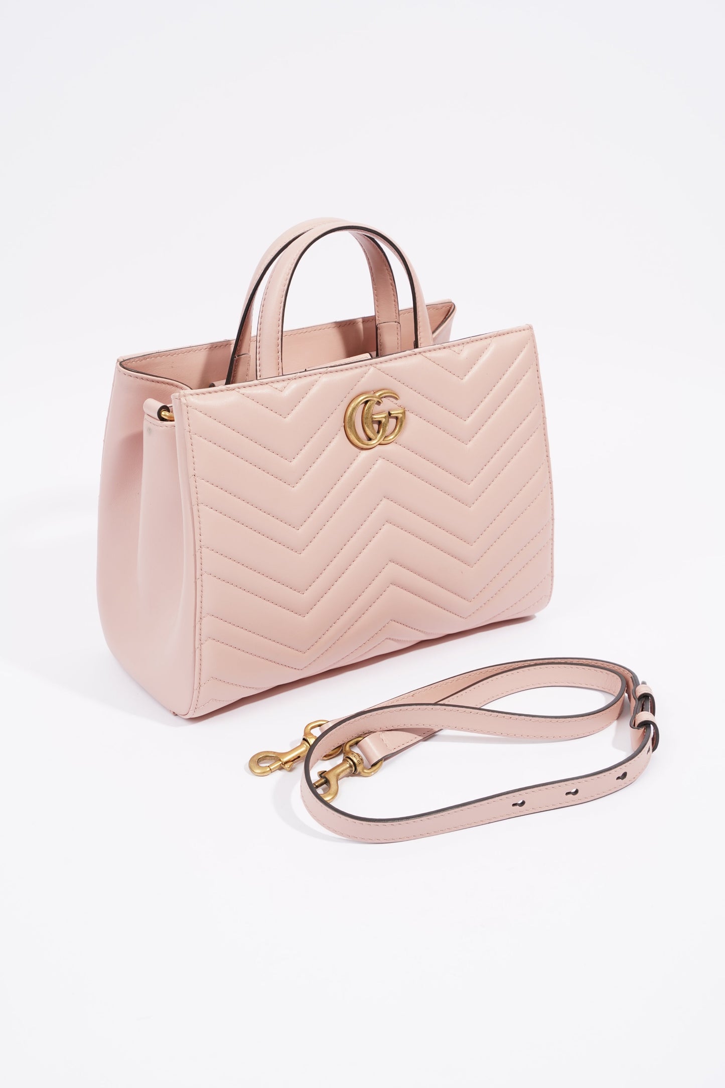 Gucci Marmont Handbag Pink Matelasse Leather