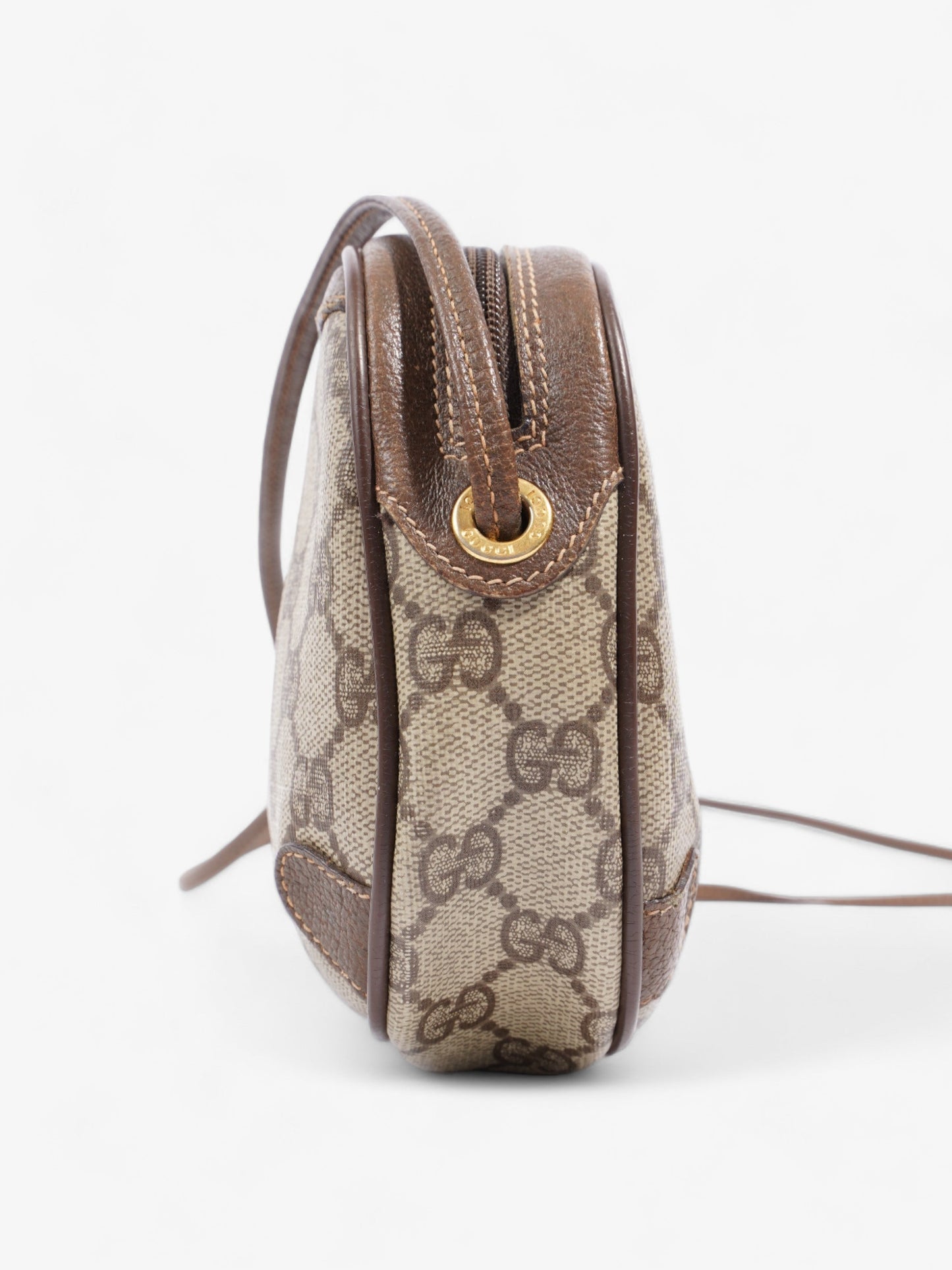 Gucci Web Sherry Line Beige And Ebony GG Supreme / Brown Coated Canvas