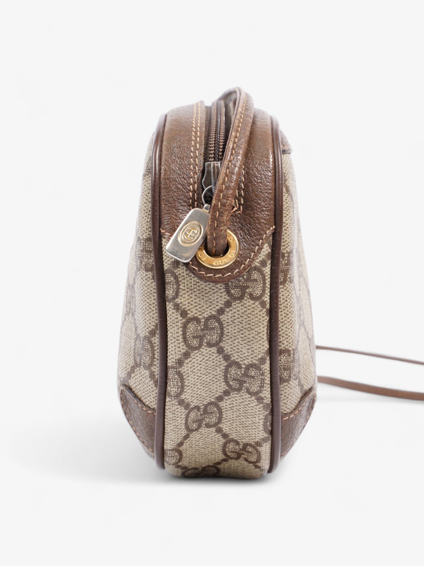 Gucci Web Sherry Line Beige And Ebony GG Supreme / Brown Coated Canvas