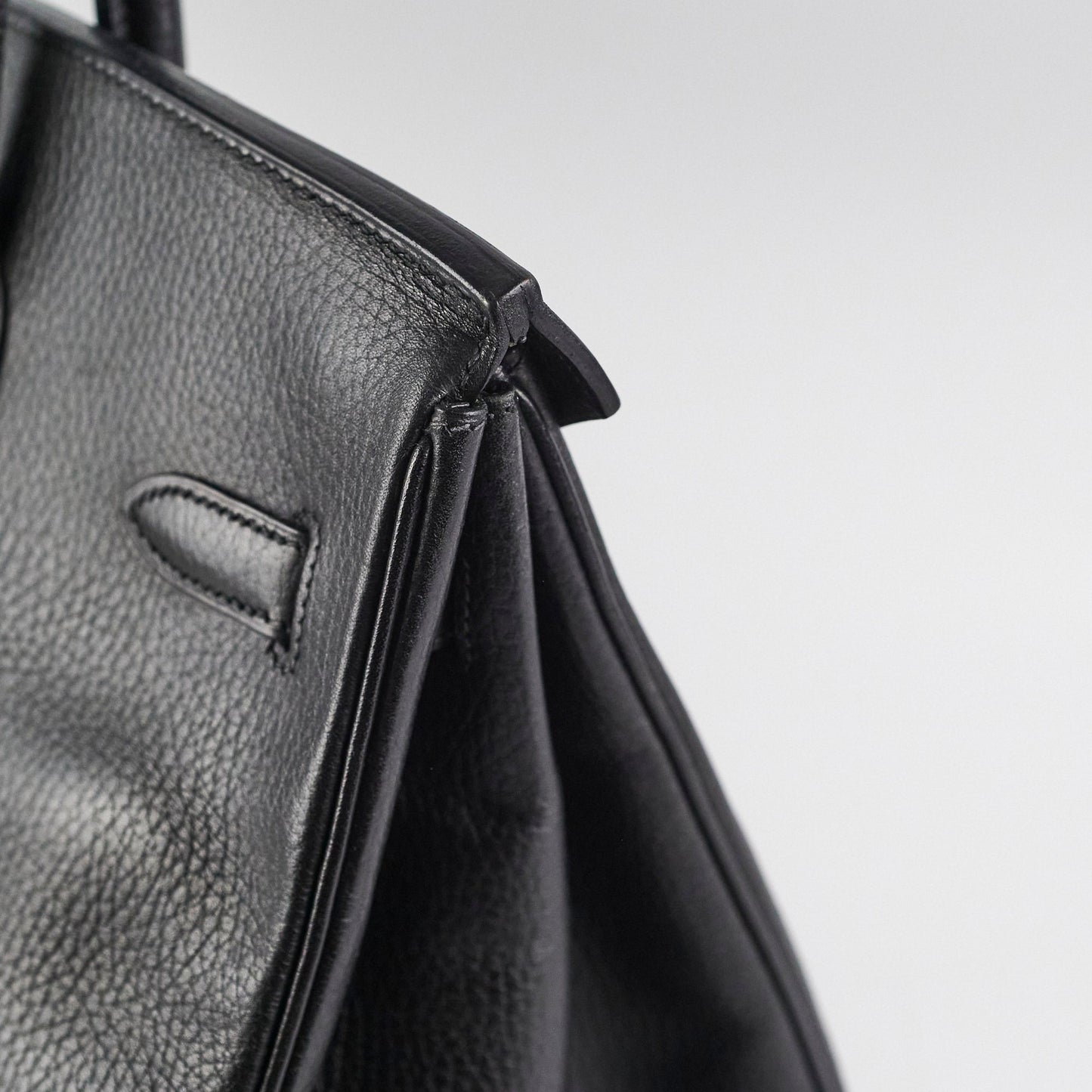 Hermes Birkin 35 Ardennes Black GHW - C Square Stamp
